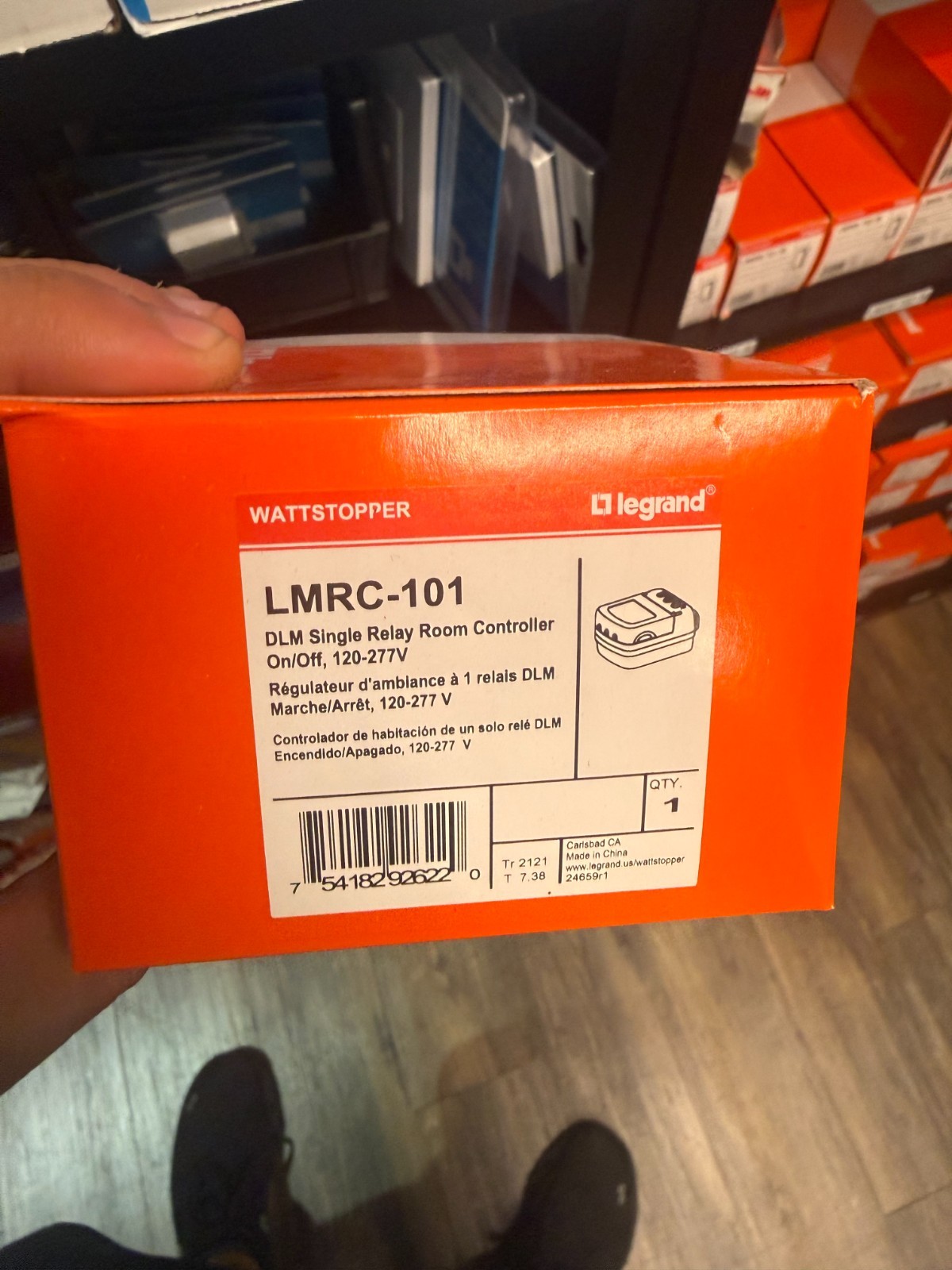 NEW WATTSTOPPER LMRC-101-W DLM SINGLE RELAY ROOM CONTROLLER 20A 120-277V RJ45