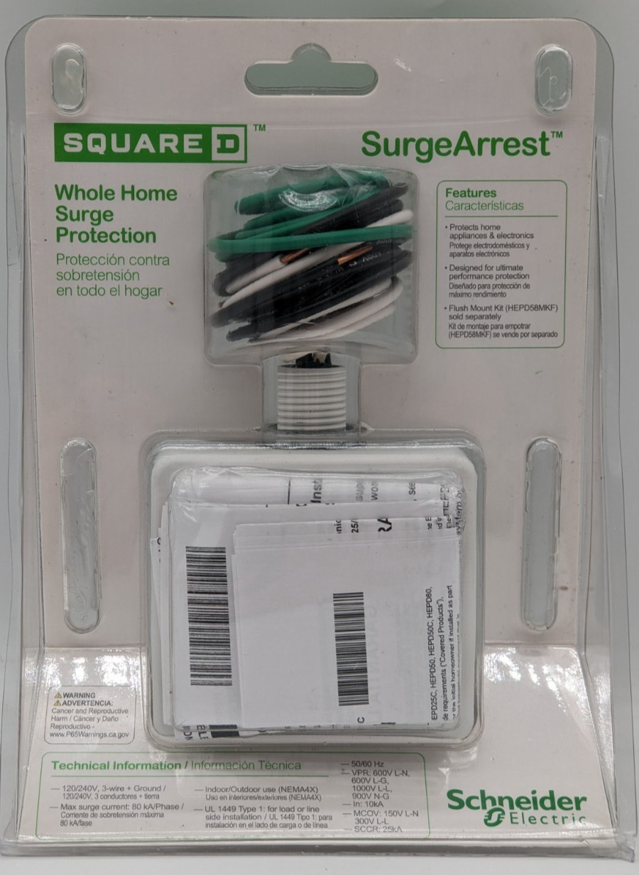 Schneider Electric | Square D | HEPD80 | Whole Home Surge Protection | 80kA
