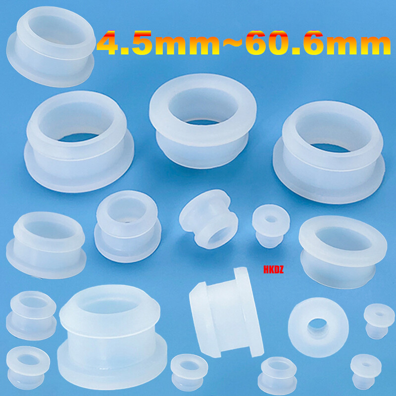 Clear Grommet Snap-On Open Silicon Rubber Hole Plug Bung Wire Cable Protect Bush