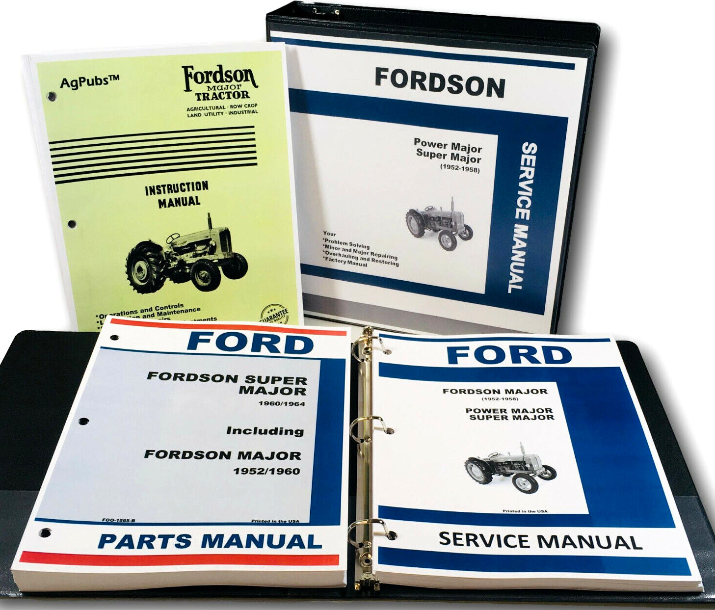 Ford Fordson Major Super Tractor Service Repair Manual Owners Parts Catalog Set
