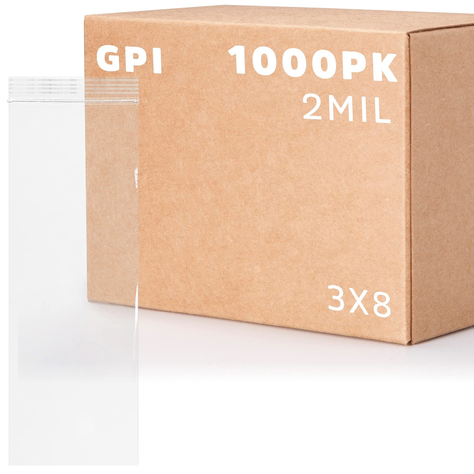3″ x 8″ Long Zip Bags, 1000 Pack, Clear Plastic Reclosable Zip Baggies, 2 Mil…