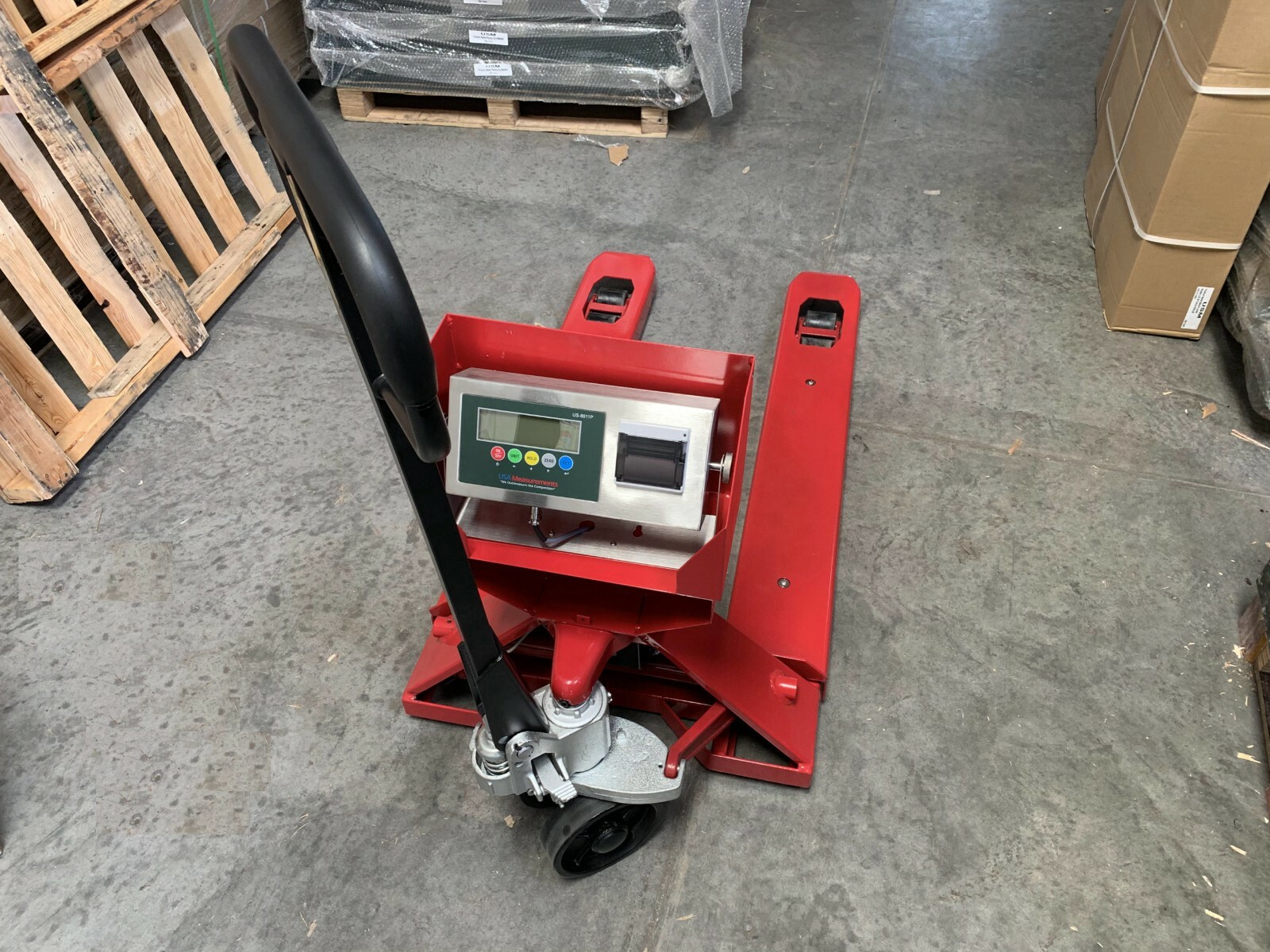 5 Year Warranty Pallet Jack Scale with Built-in PRINTER 5,000 x 1 lb Capacity