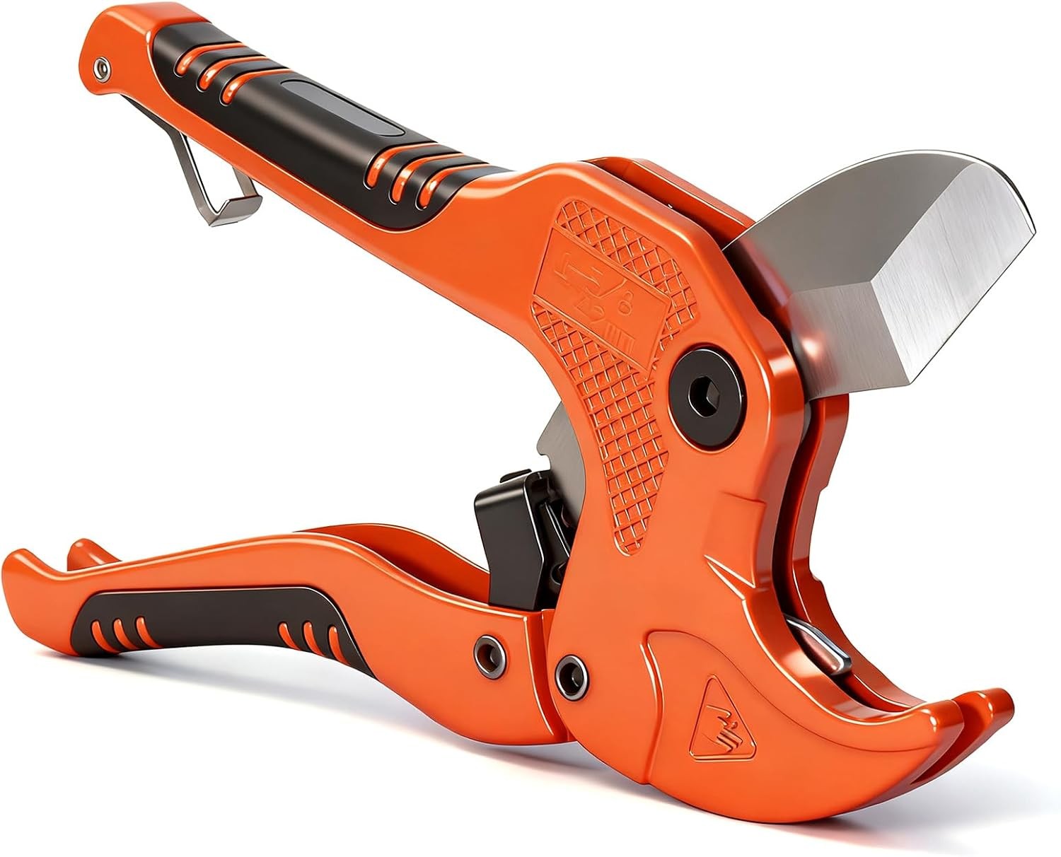 One-Hand PVC PEX Pipe Cutter Ratchet V-Blade SUS420 Cuts to 1-1/4″ for Plumbing