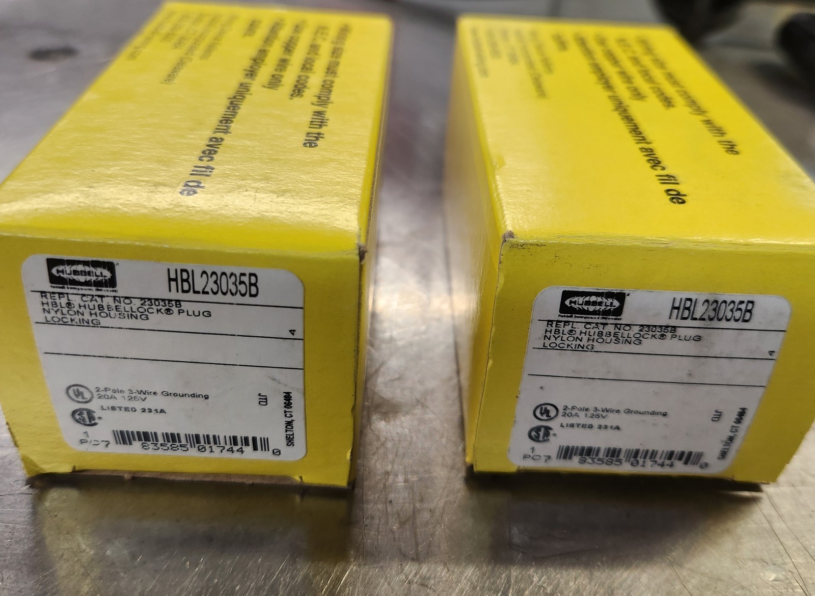 (2) Hubbell HBL23035B Hubbellock Locking Plug