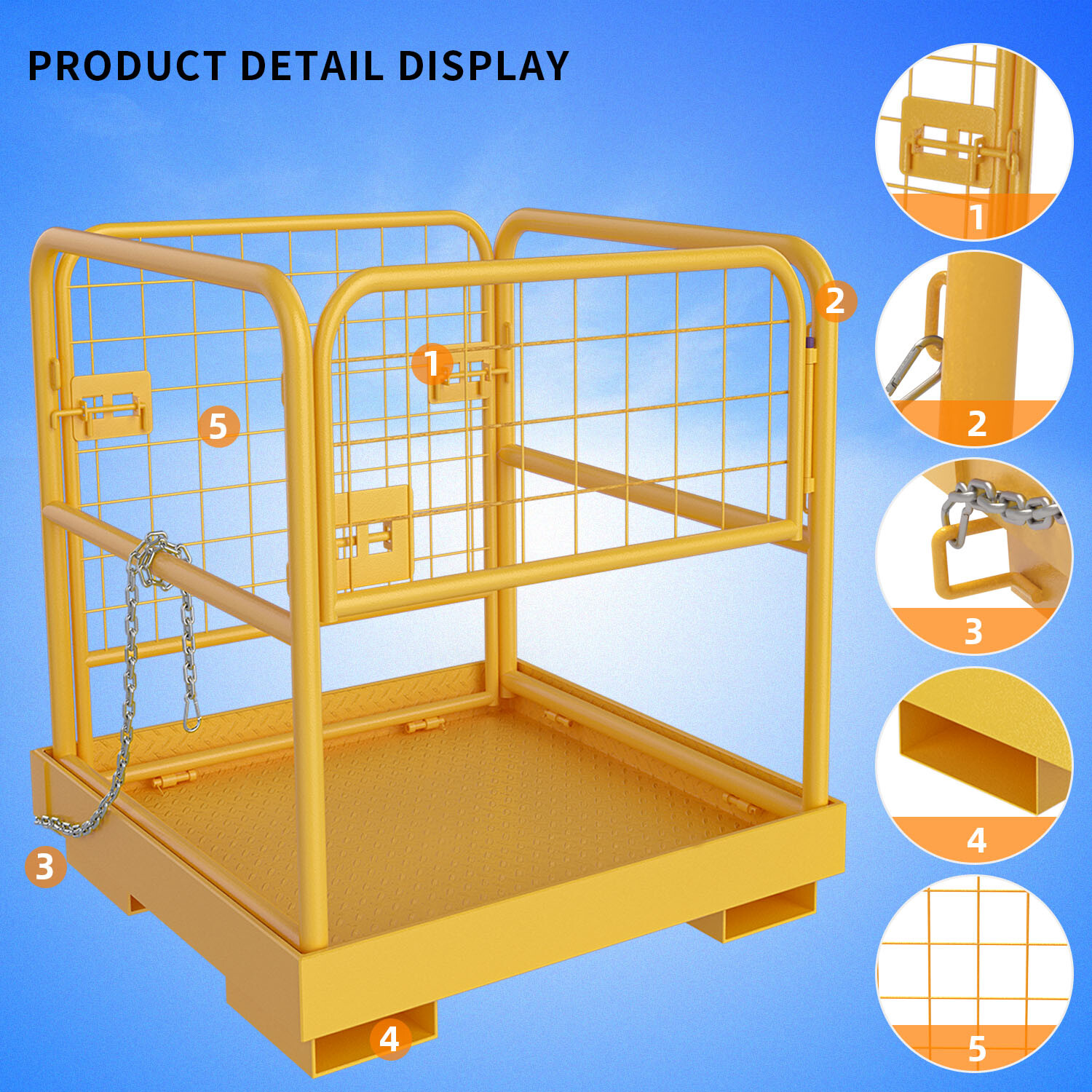 36»x36» Forklift Work Platform Safety Cage Basket Heavy Duty 1100lbs Capacity