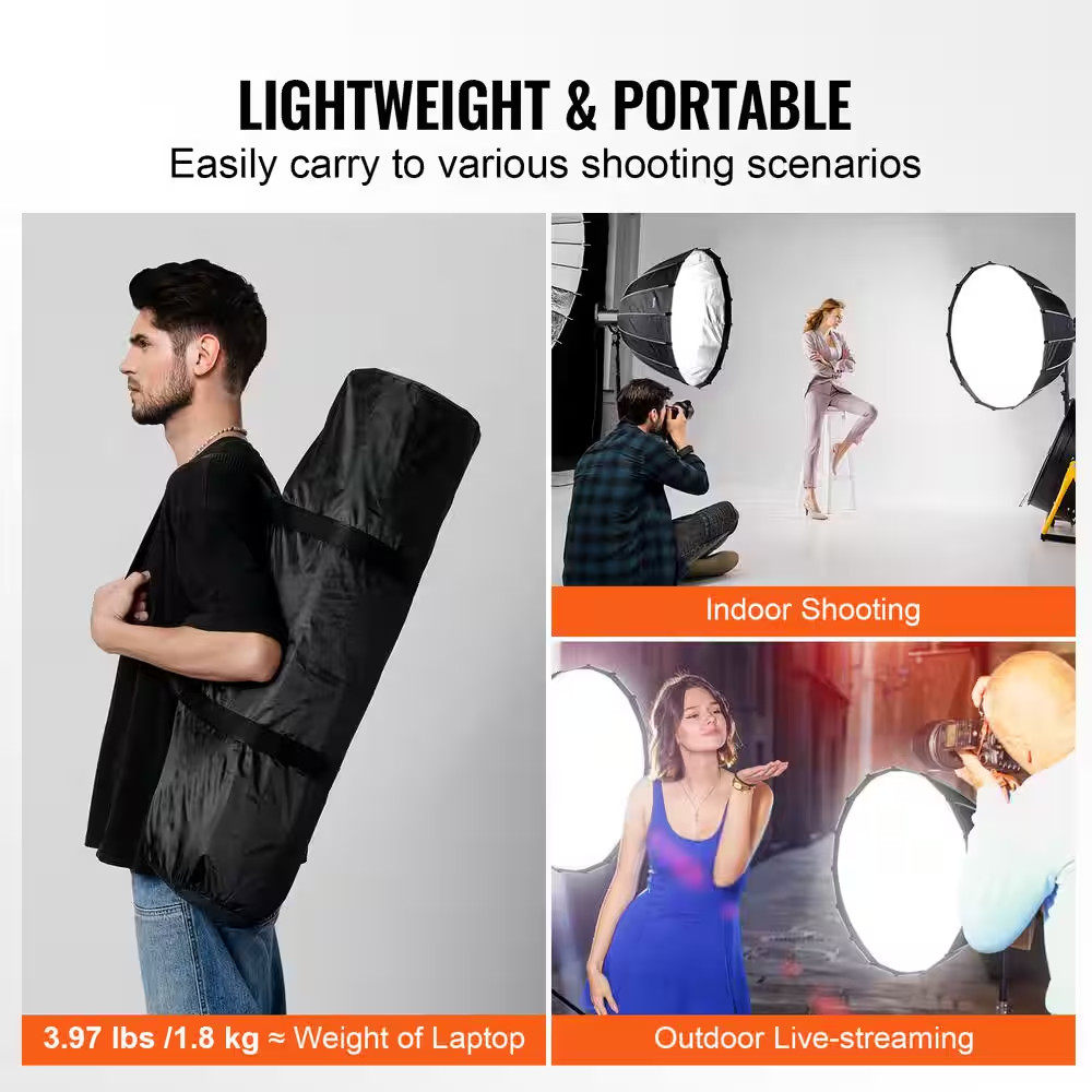 Parabolic Soft Box 33 In. Quick Release and Fold Lightweight and Portable Univer