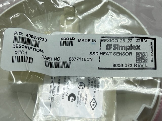 Lot of 10 Pcs – Simplex 4098-9733 Analog Heat Detector Head New in Sealed Bag