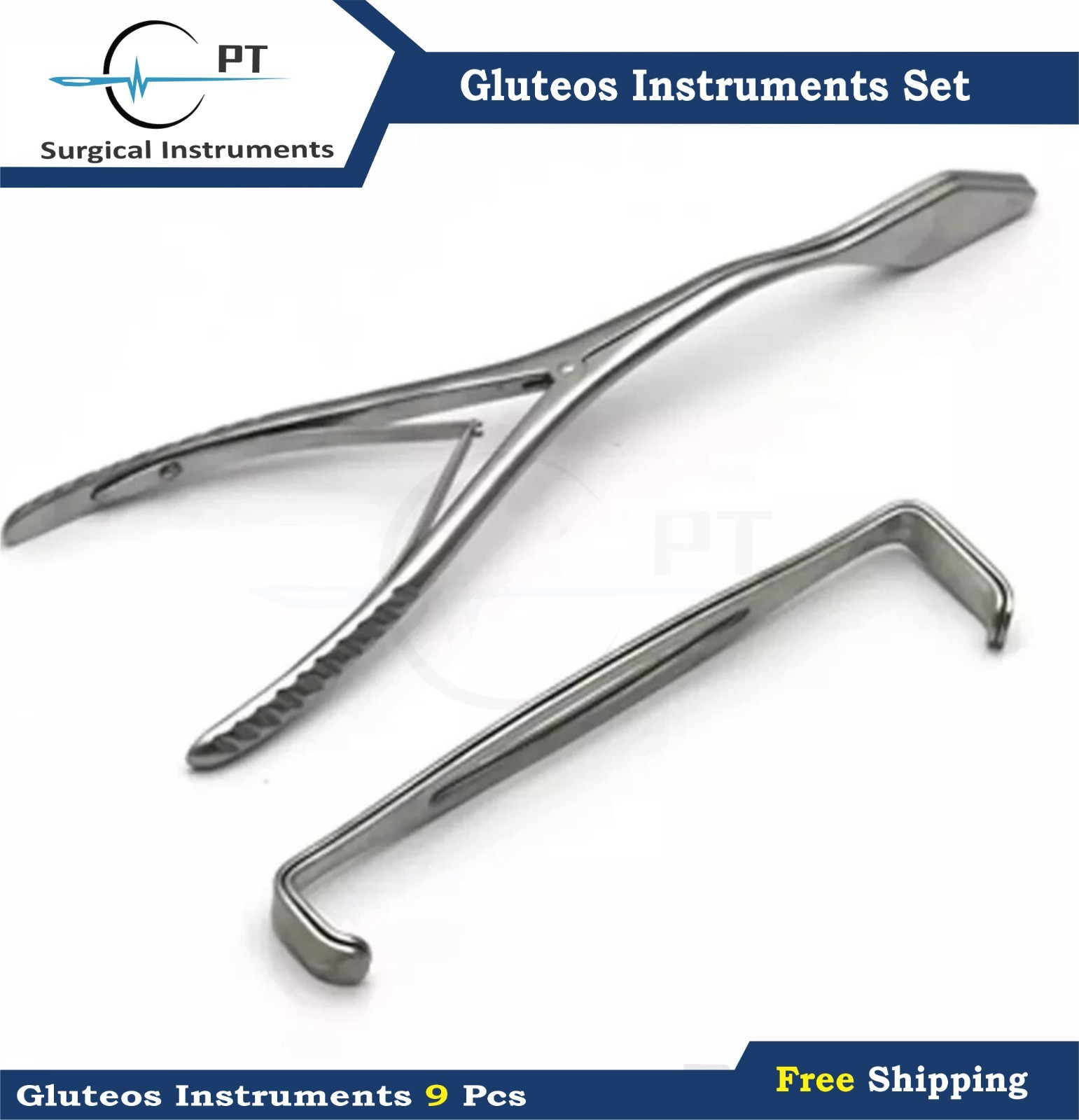 Gluteos Instruments Plastic Surgery ENT Surgical Set of 9 Pcs German Grade Set