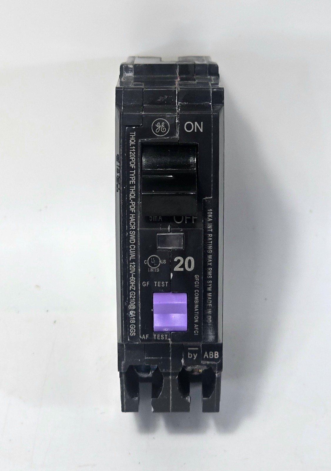 GE THQL11120 PDF 20A Dual Function Plug On Neutral AFCI/GFCI Circuit Breaker