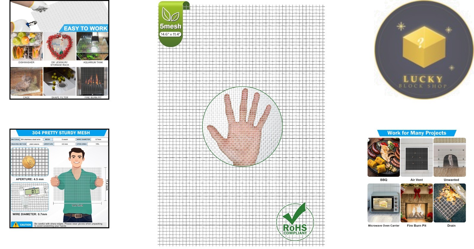 Versatile 14.6″ x 11.4″ Woven Stainless Steel Mesh for Home & Garden Projects