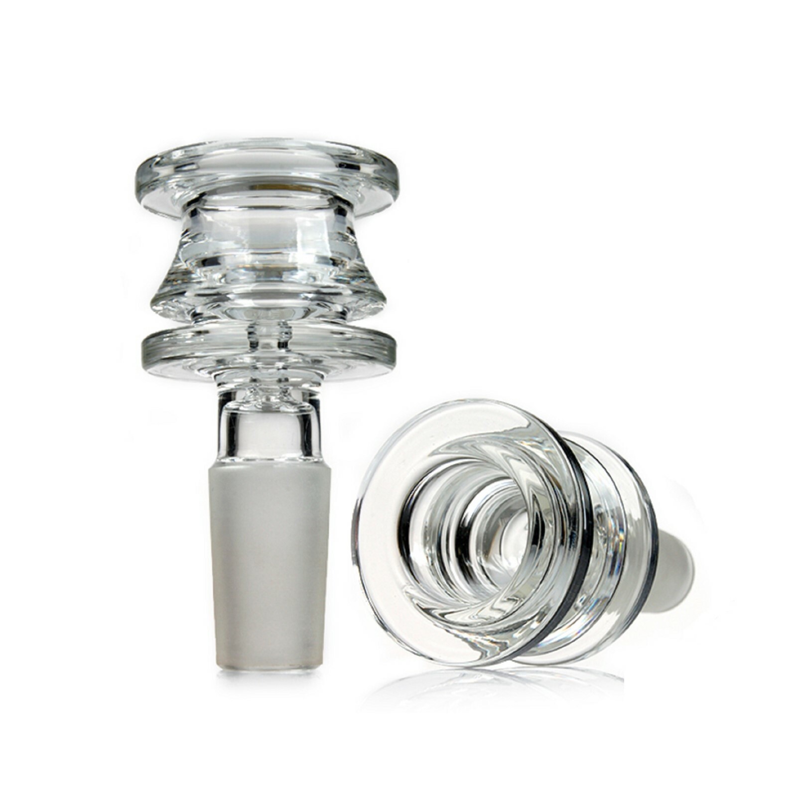 14mm Glass Bowl Thick Grav Style Male slide One Hole Push Bowl downstem
