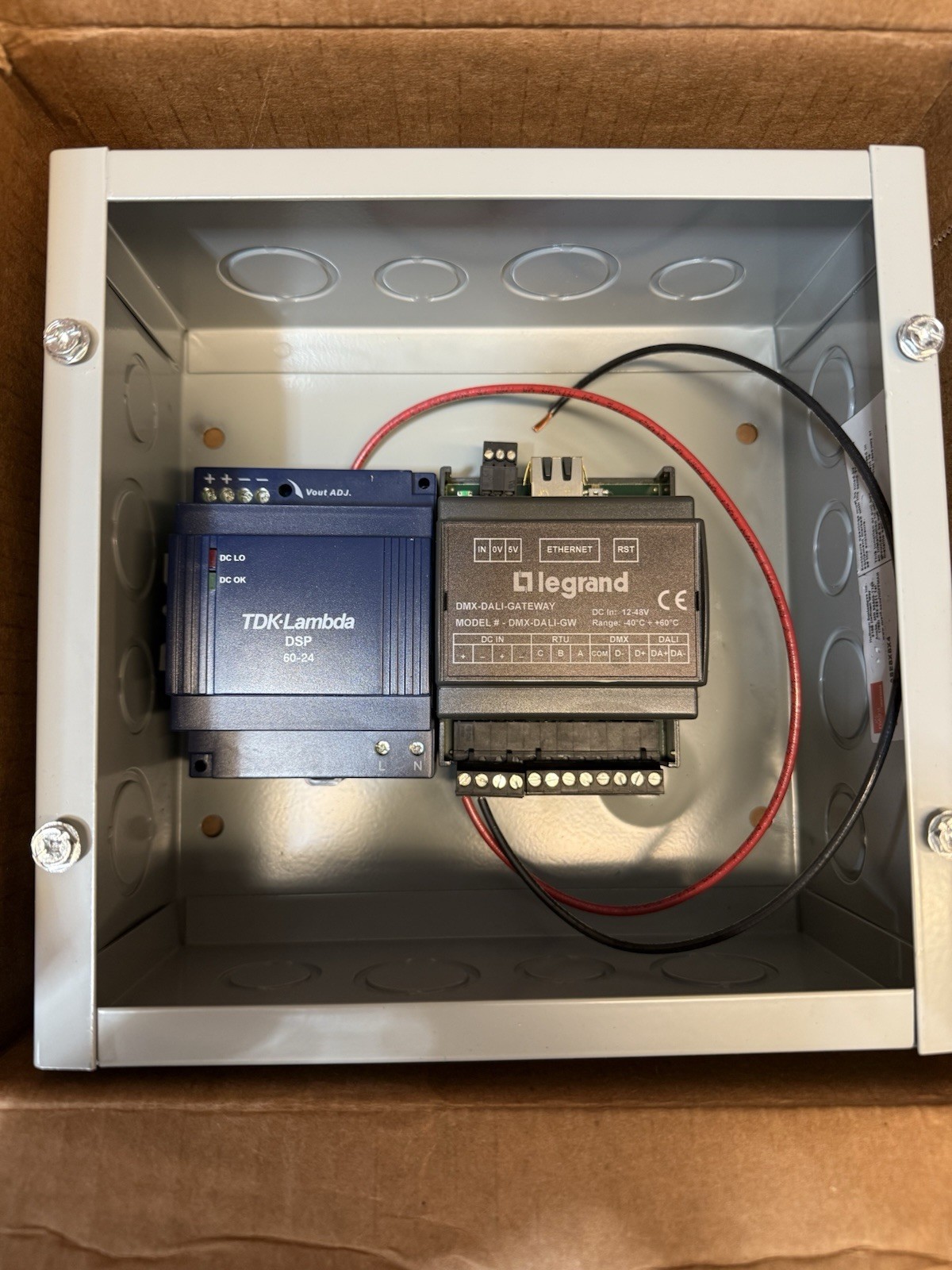 Legrand Vantage DMX-DALI-Gateway & TDK-Lambda DSP60-24 DIN Rail Power Supply