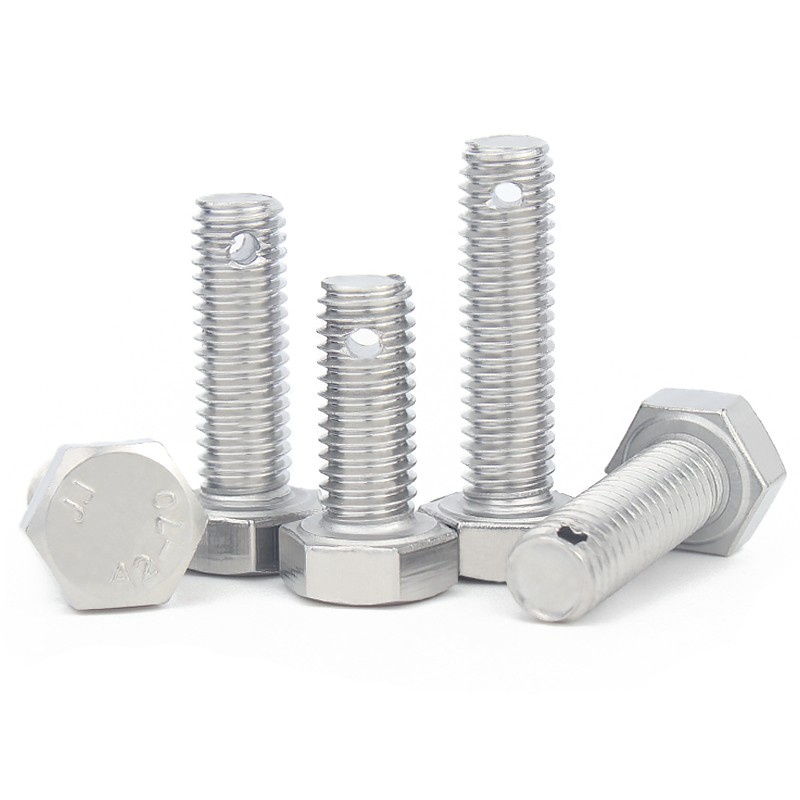 M6 M8 M10 M12 M16 Hexagon Bolts With Split Pin Hole on Shank A2 Stainless Steel