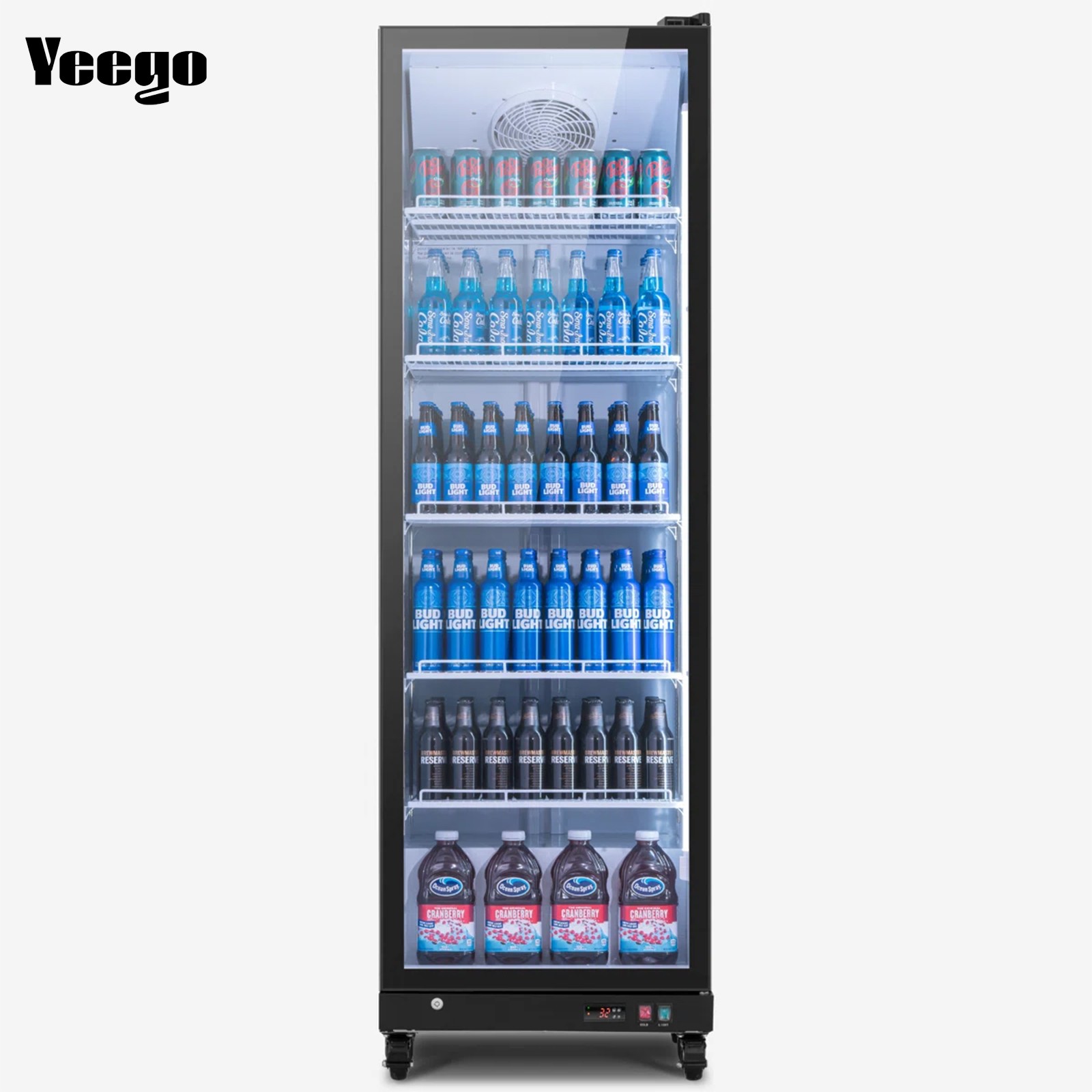 Yeego 24.8» Commercial Display Refrigerator Beverage Merchandiser 17.5 Cu.Ft