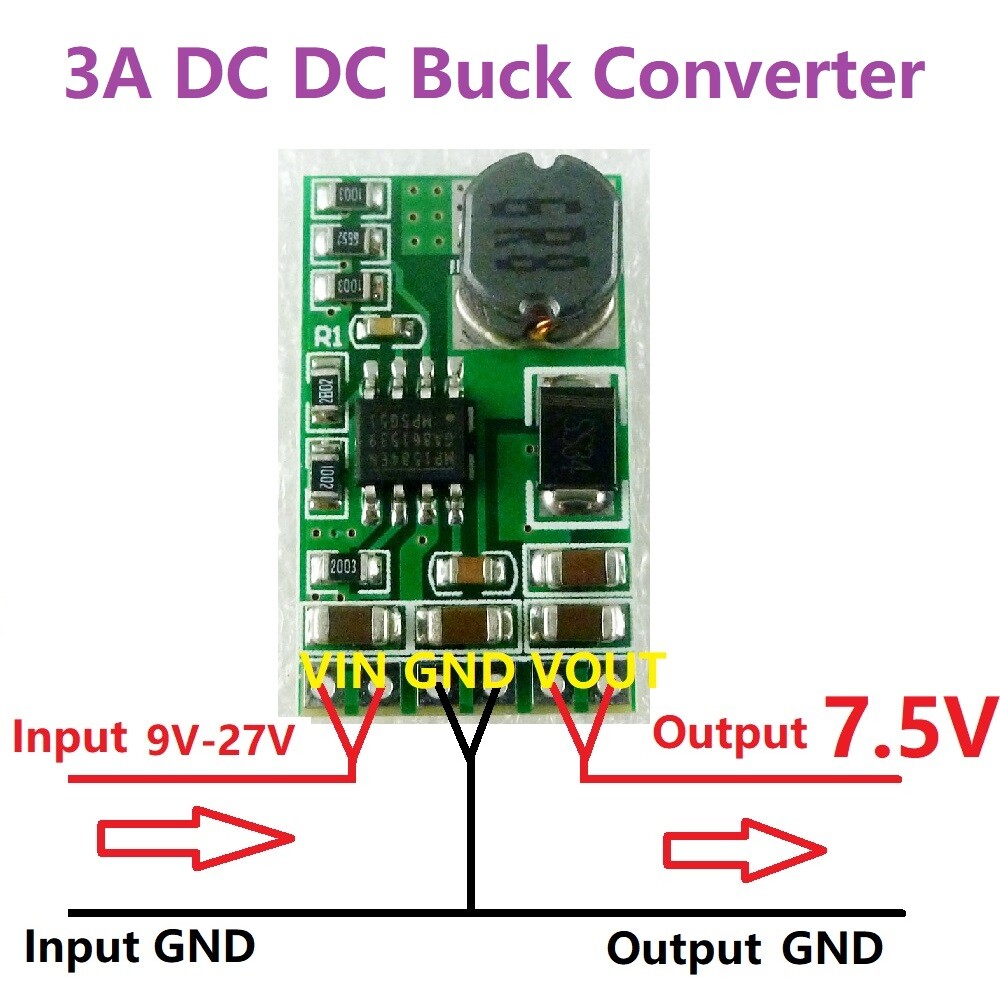 10 PCS 3.5A DC-DCBuck Voltage Regulator 4.5V-27V to 3V 3.3V 3.7V 5V 6V 7.5V 9V 1