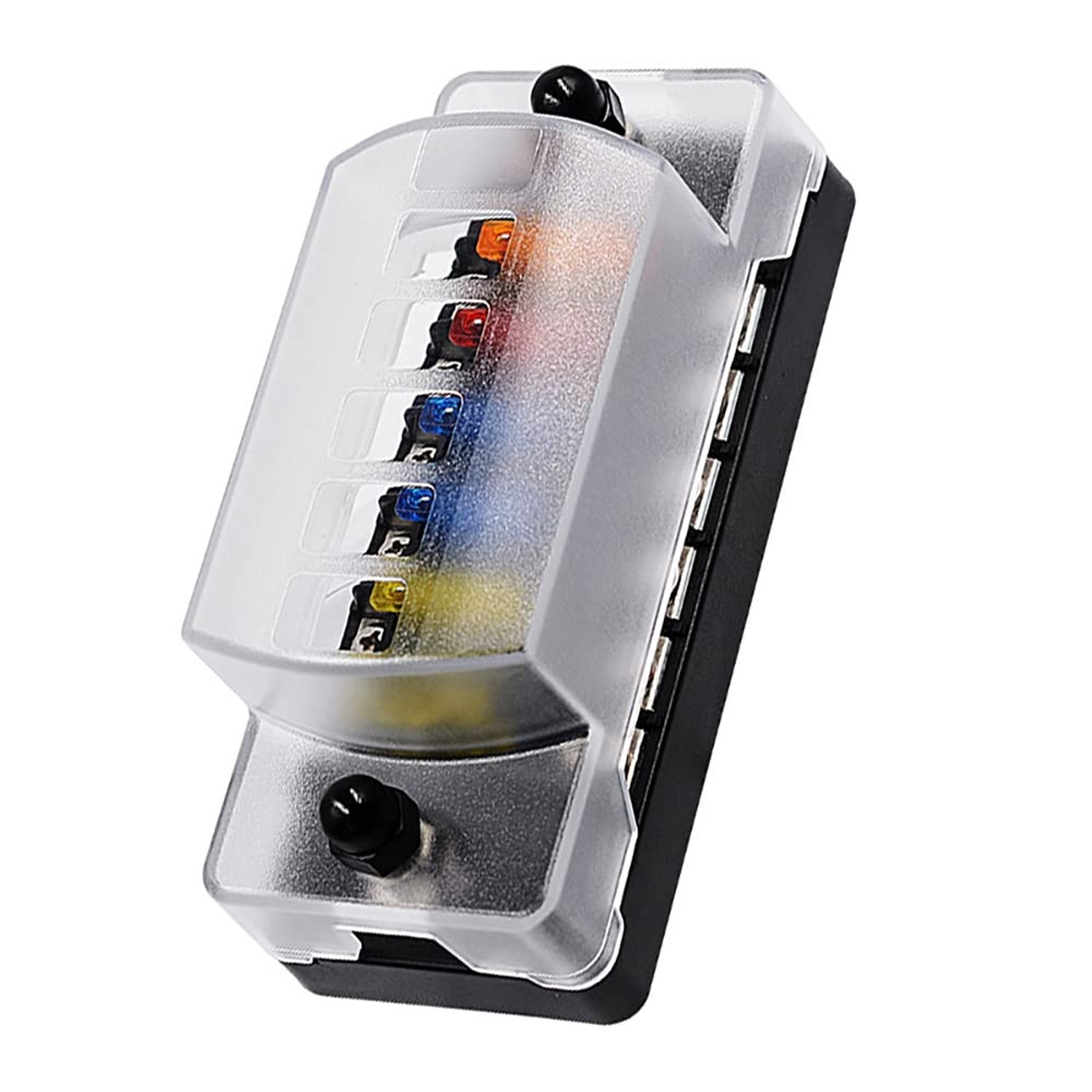 6 Way Fuse Block Blade Fuse Box with Negative Bus, 6 Circuit Fuse Holder Fuse…