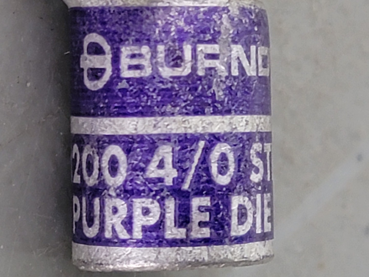 SURPLUS NEW Burndy YAL28T12 4/0 AWG 1 Hole Compression Lug Purple Die 15 (Box
