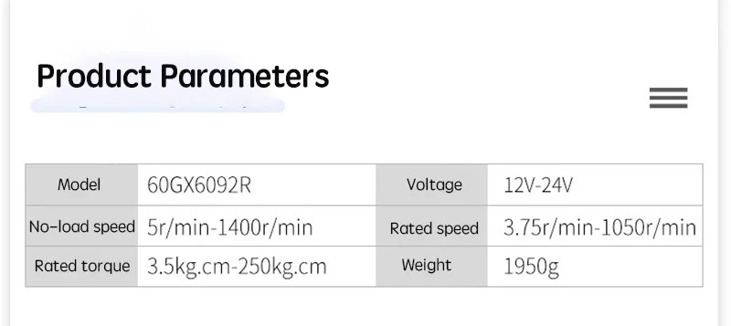 250KG 60GX6092R 60mm12mm Shaft Diameter Planetary DC Reduction High Torque Motor
