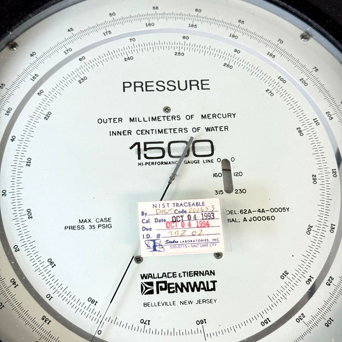 Pennwalt Wallace & Tiernan 65-120 Portable Pneumatic Calibrator USED
