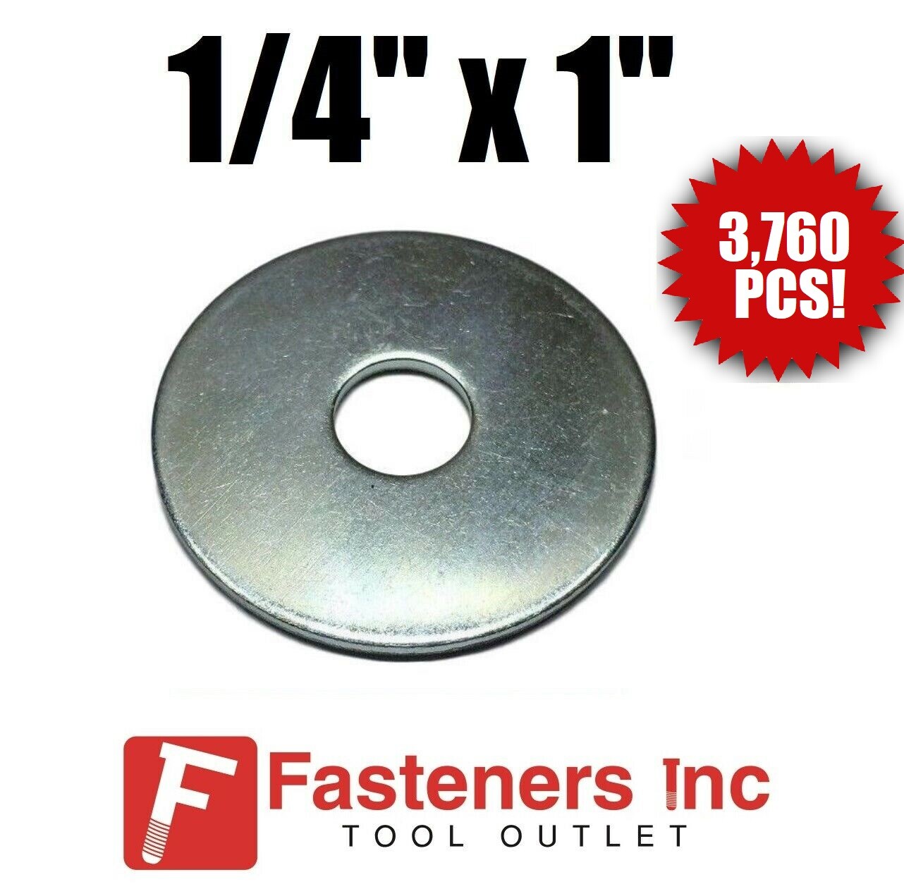 1/4″ X 1″ 3760/PCS Bulk Box 50/LBS Zinc Plated Fender Washer 50# Bulk Box