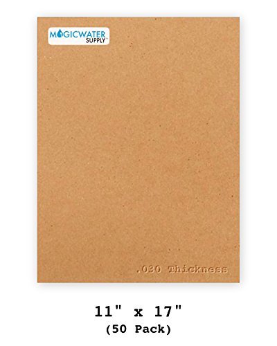 50 Sheets Chipboard 11 x 17 inch – 30pt Medium Weight Brown Kraft Cardboard
