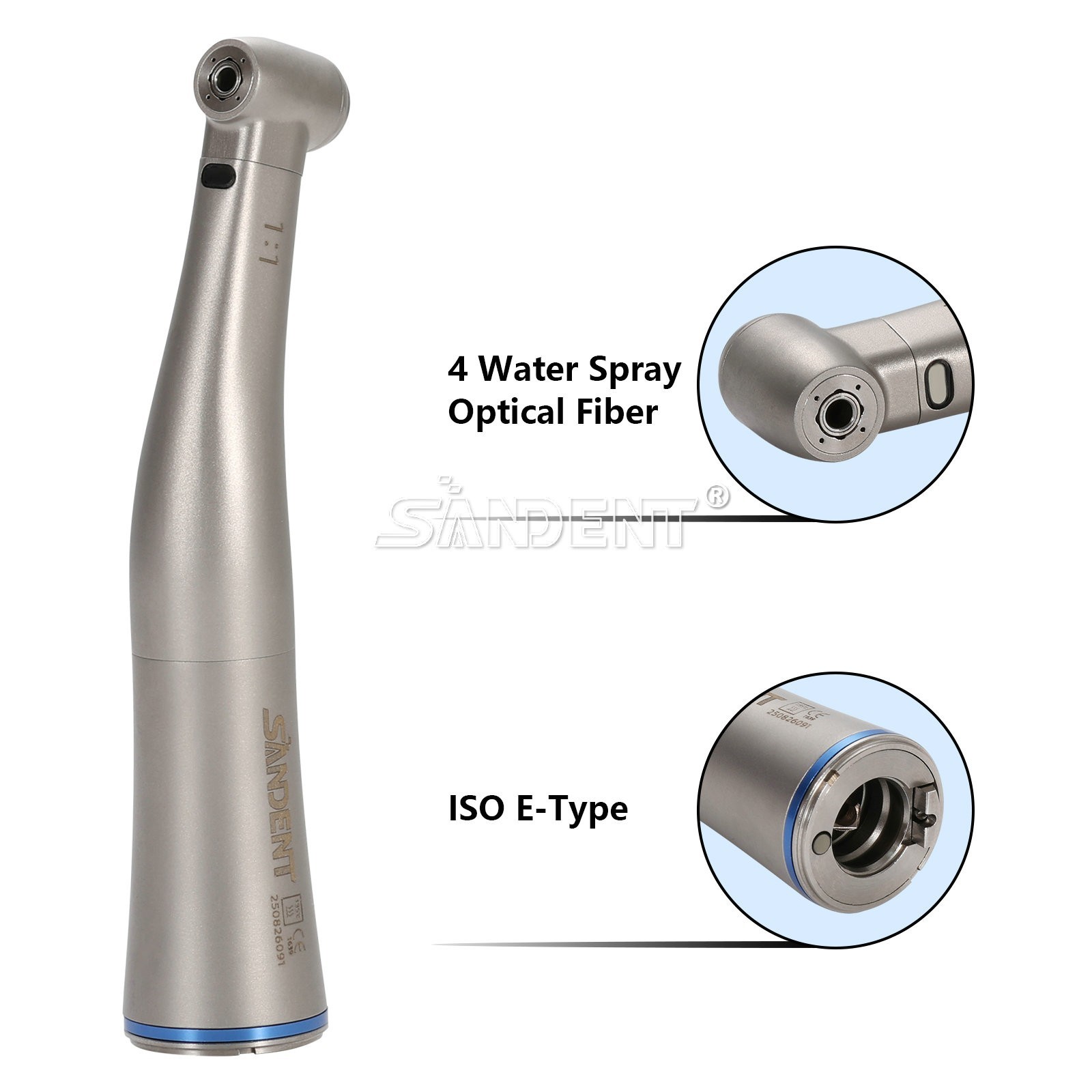 Dental 1:5 Fiber Optic LED Contra Angle Handpiece fit NSK E-Type Electric Motor