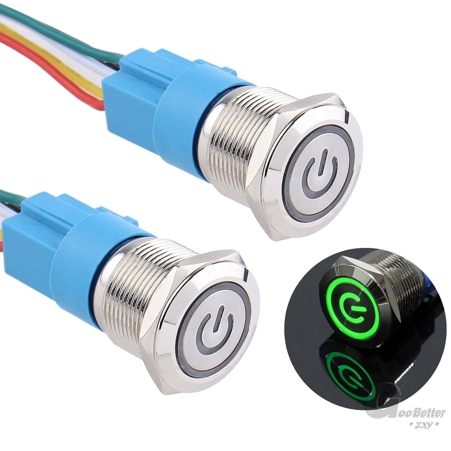 12mm LED ON OFF Waterproof Stainless Steel Momentary Push Button Power Switch