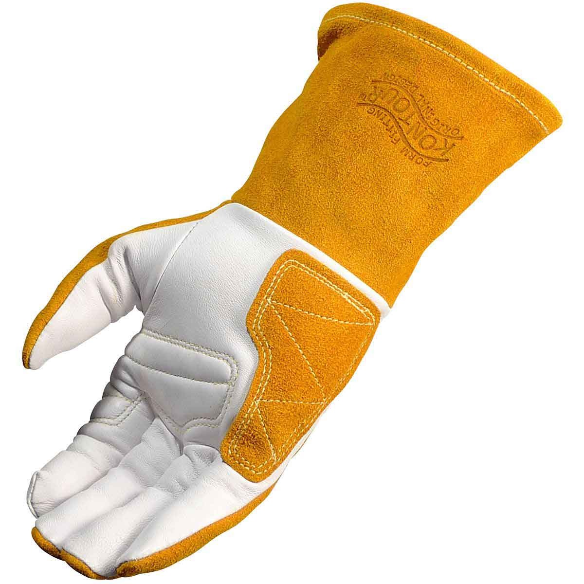 Caiman 1540 Goatskin Palm Kontour Pattern FR Fleece Insulated TIG Glove Small