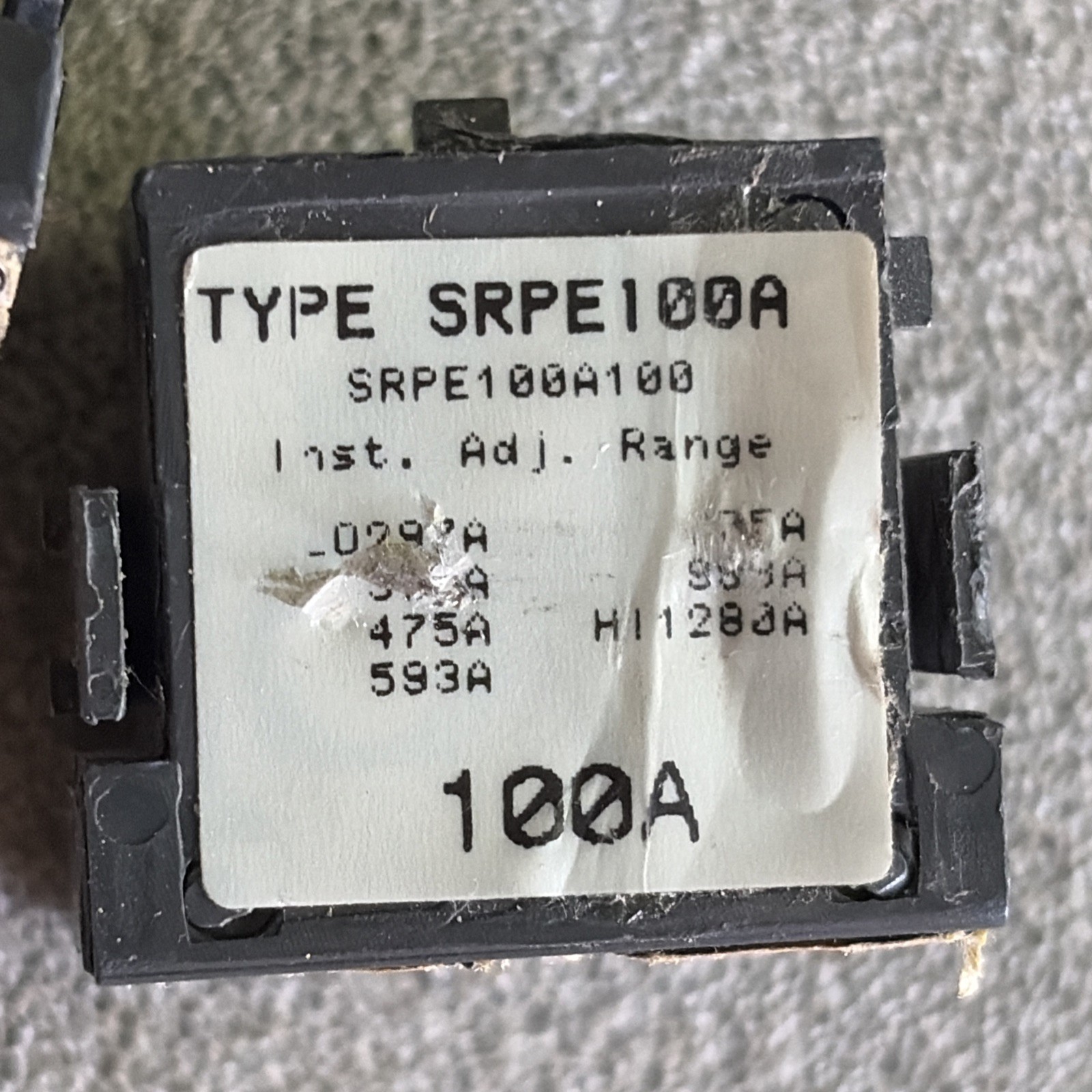 General Electric GE SRPE100A100 Breaker Trip Unit 100A SED SID SIH SSEP used