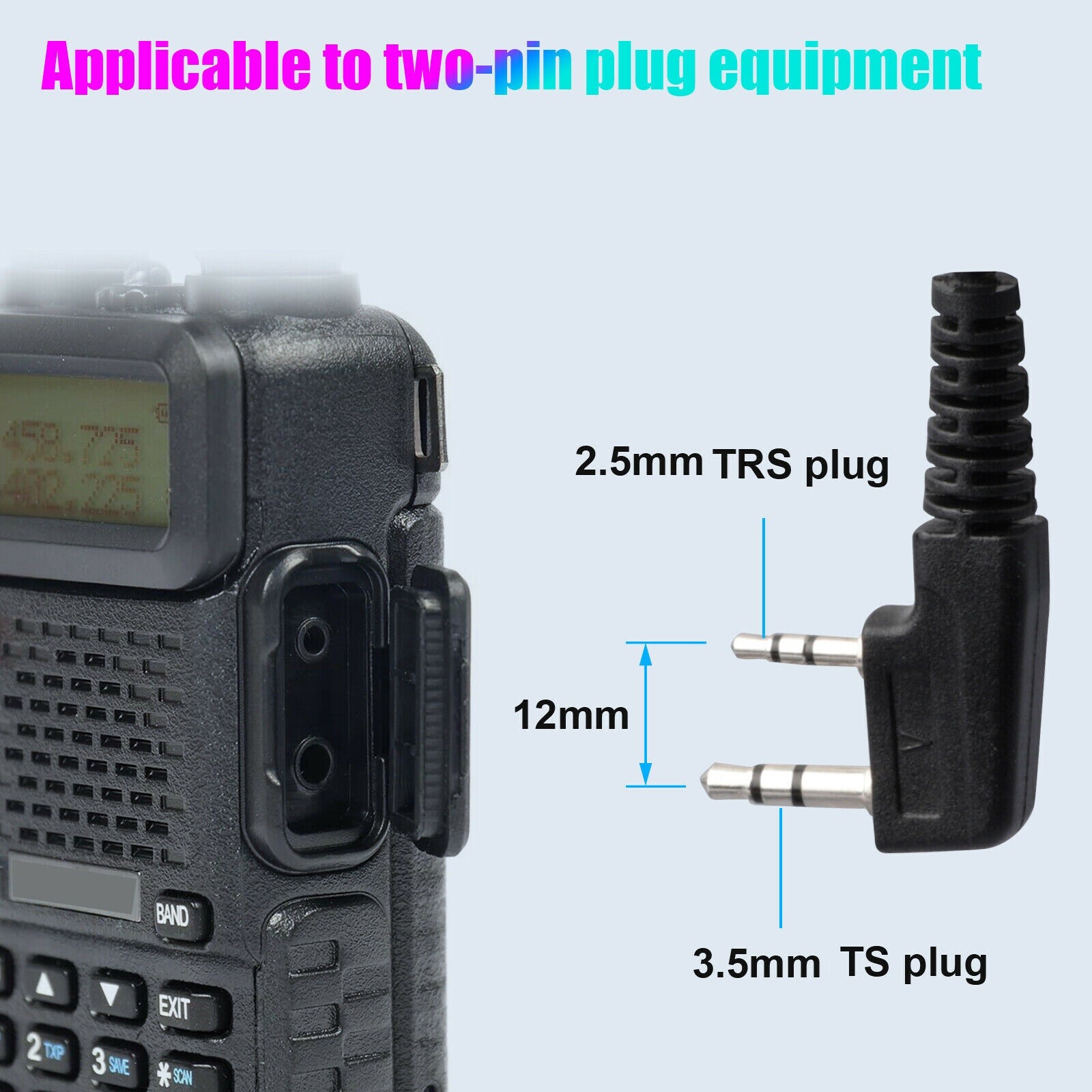 2 Pin Walkie Talkie Earpiece Headset Earphone for BAOFENG/BAOJIE/WEIERWEI Radio