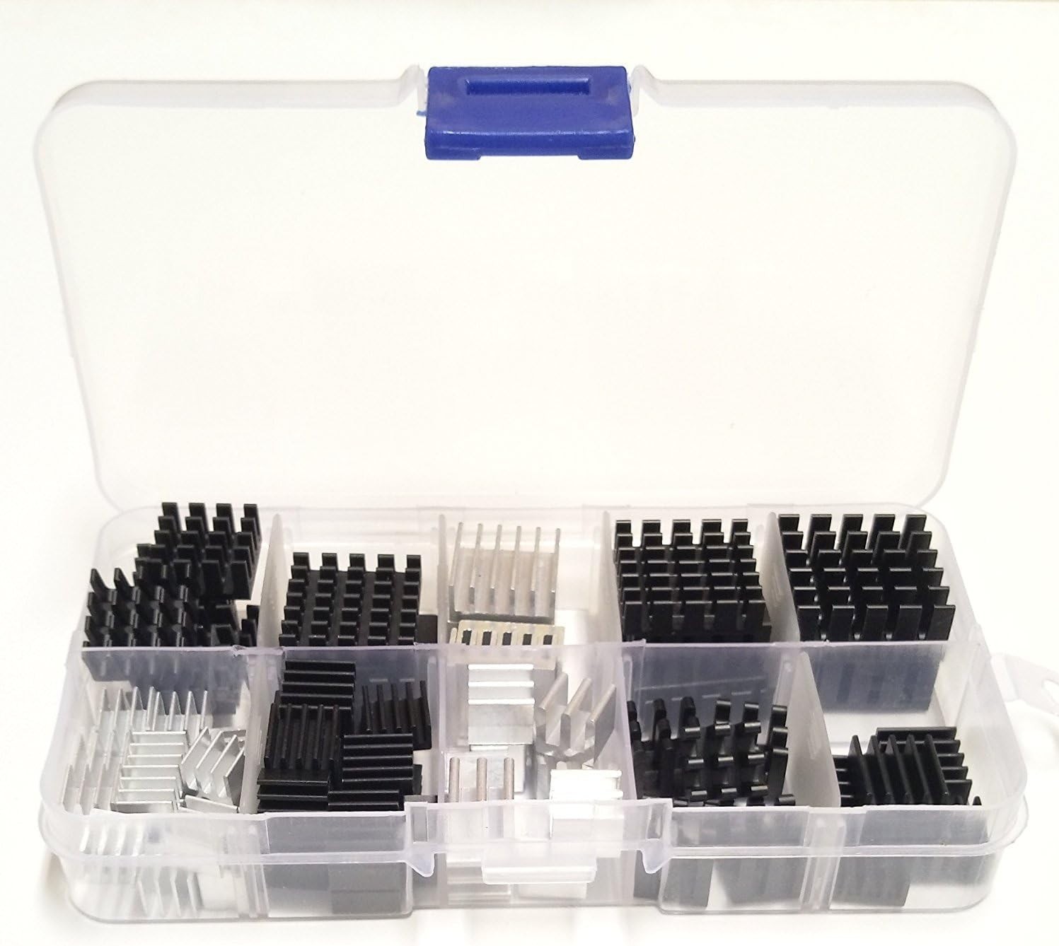 Easycargo 100pcs Heatsink Assortment Kit Small Cooler Aluminum Heat Sink Set for
