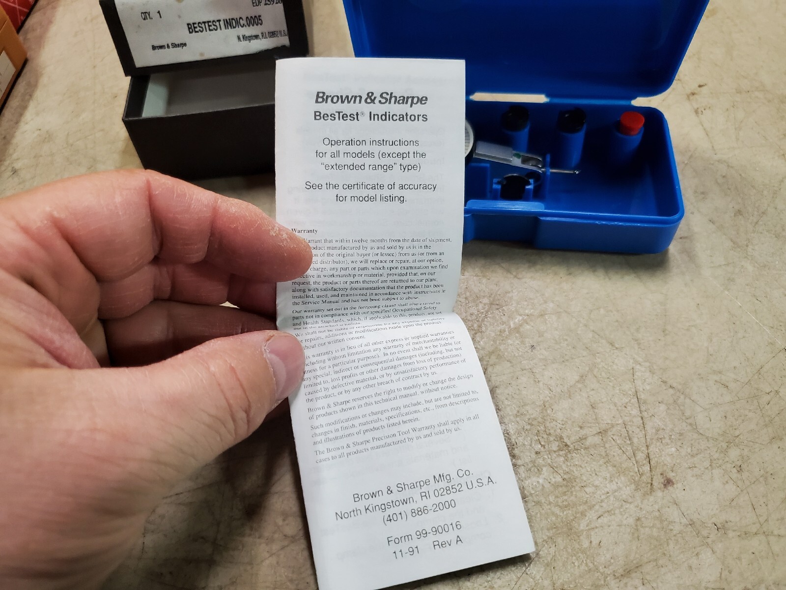 Brown & Sharpe BesTest Dial Test Indicator, Set 599-7031-6, 0.030 Range, 0.0005