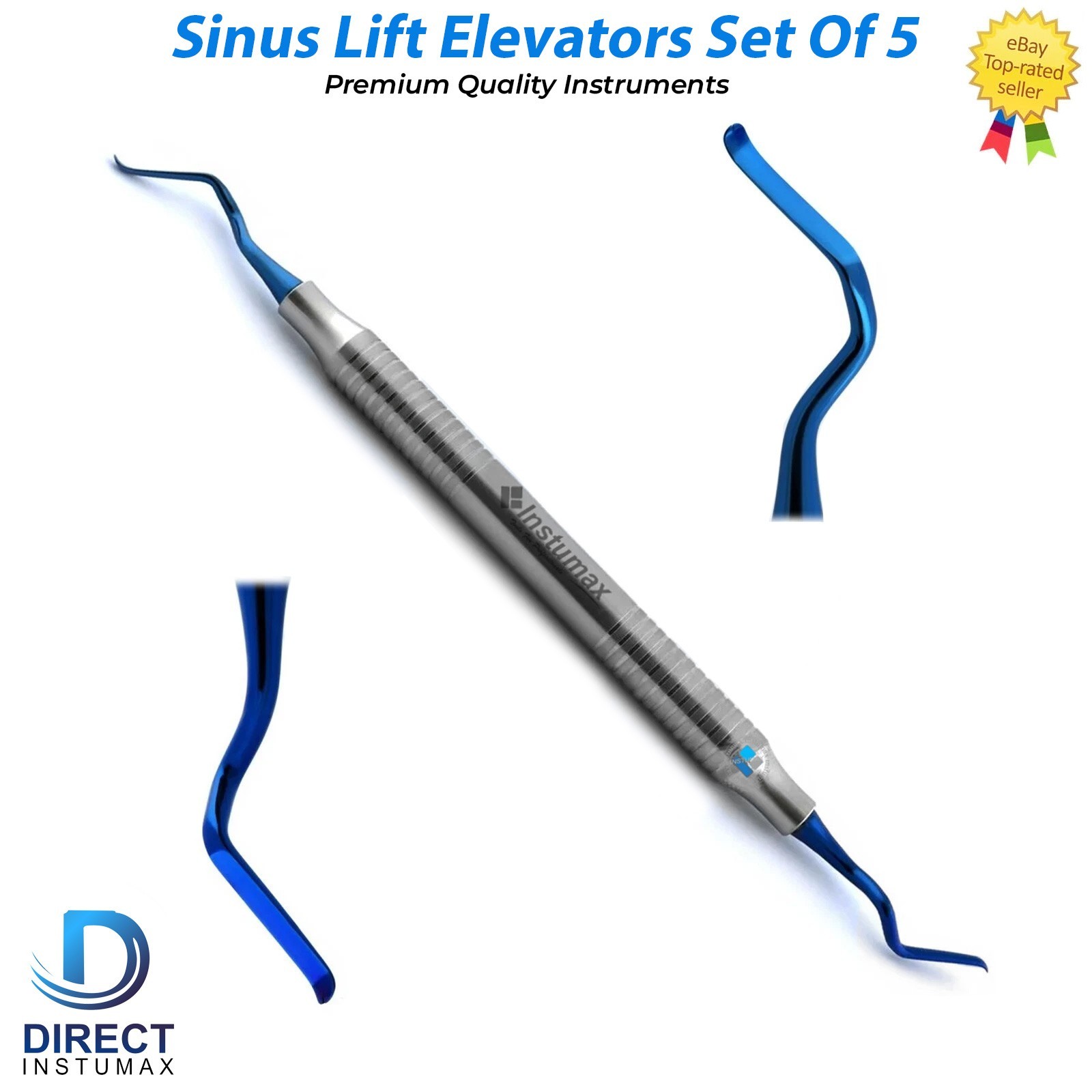Sinus Dental Instruments Sinus Lift Instruments 5 Pcs Blue Coated Tips INSTUMAX®