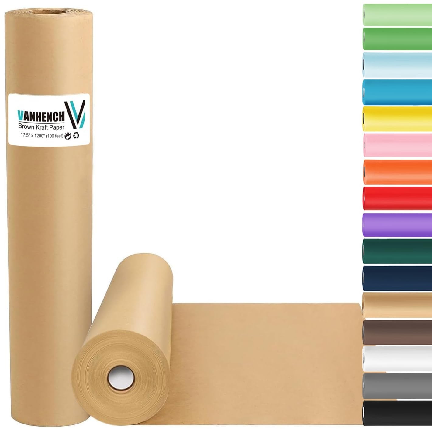 Wrapping Paper Roll Brown Craft Kraft 17.5″x1200″ (100′) 70GSM 50LB