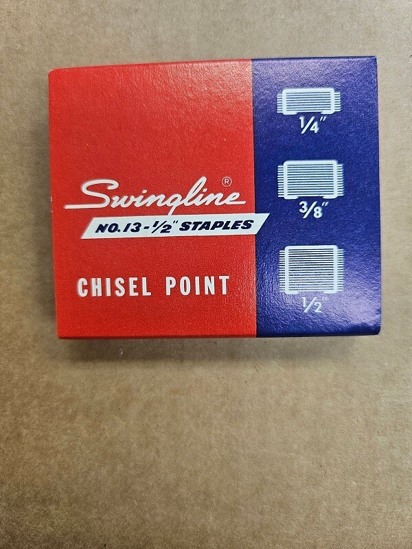 Swingline #13- 1/2″ Chisel Point HEAVY-DUTY STAPLES- 1,000pc PACK – NOS – USA
