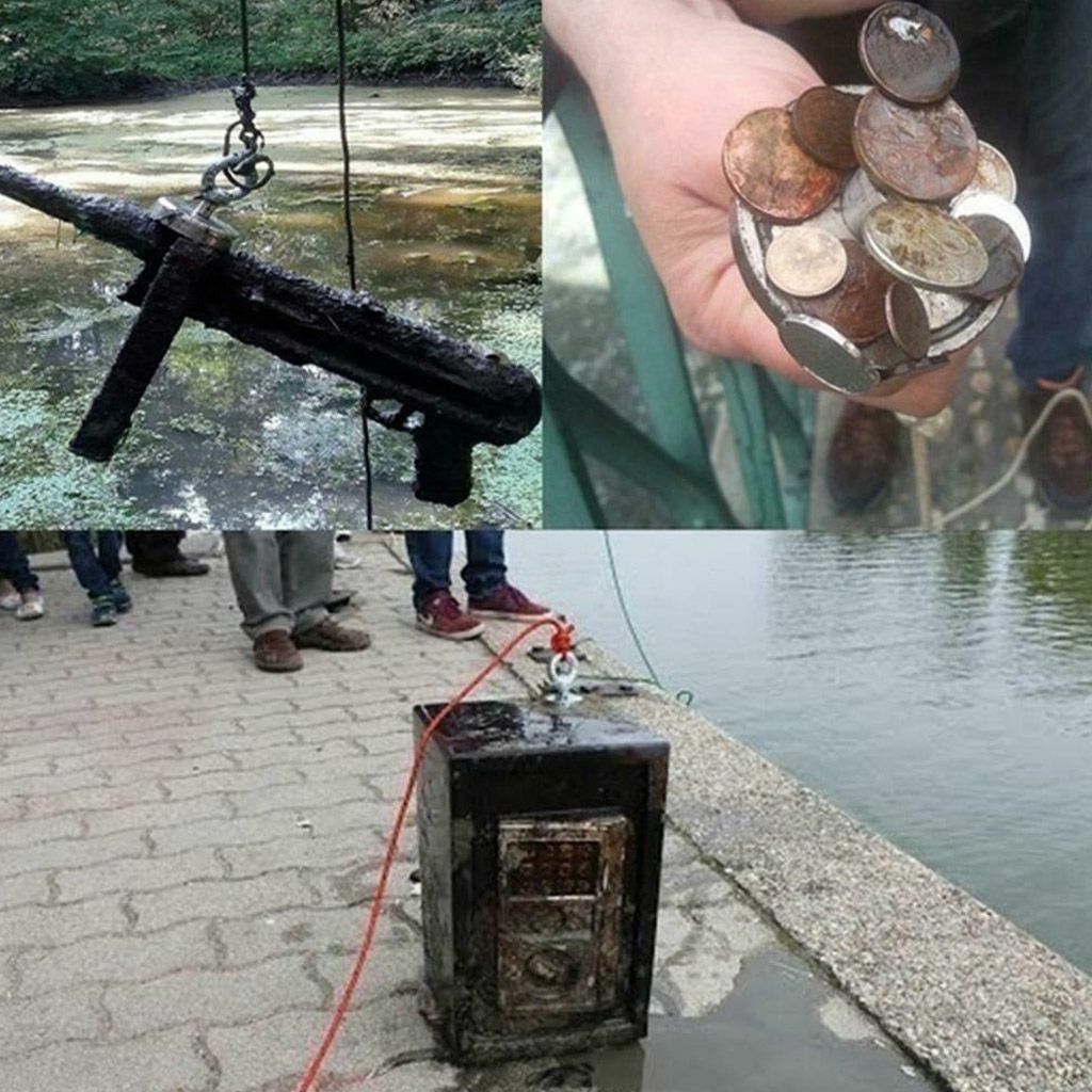 Fishing Magnet Kit Strong Neodymium 500 1000 LBS Pull Force + Rope + Carabiner