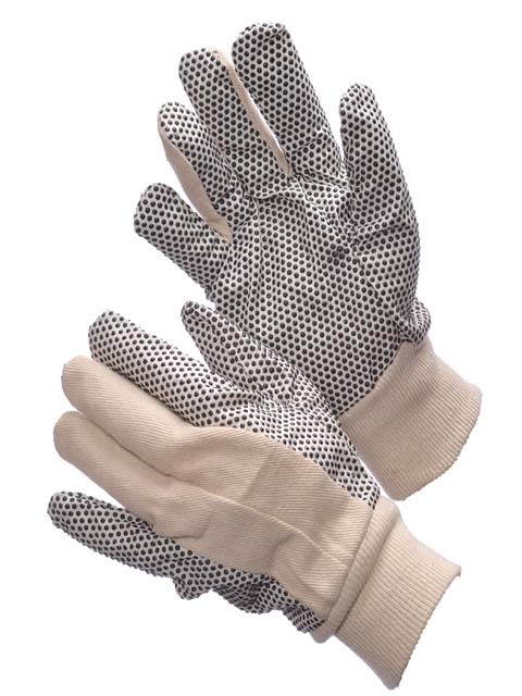 300 Pairs Cotton Canvas Work Gloves w/ PVC Dots Men Size Indoor Outdoor Field