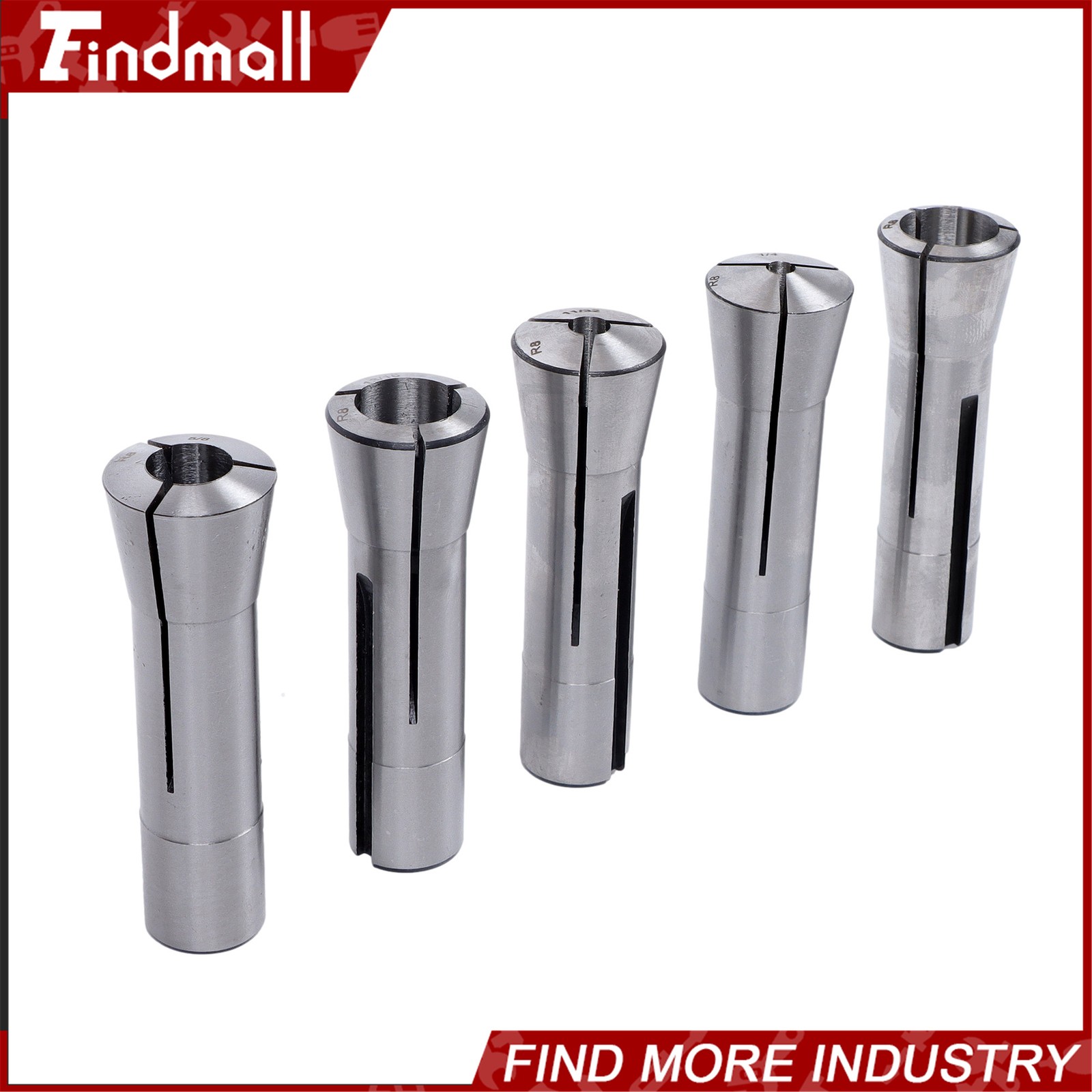 Findmall R8 Round Collet Set 25pc – 0.0005″ TIR Ultra Precision Industrial