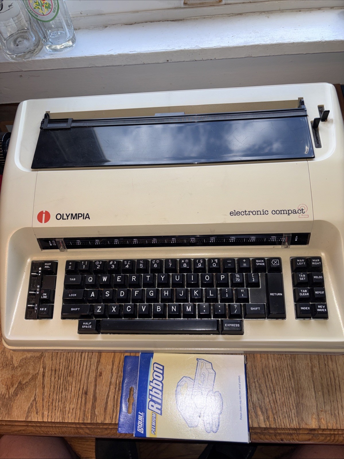 Olympia Electronic Compact 2 Typewriter With 2 Boxes Of Ribbon. Parts Only.