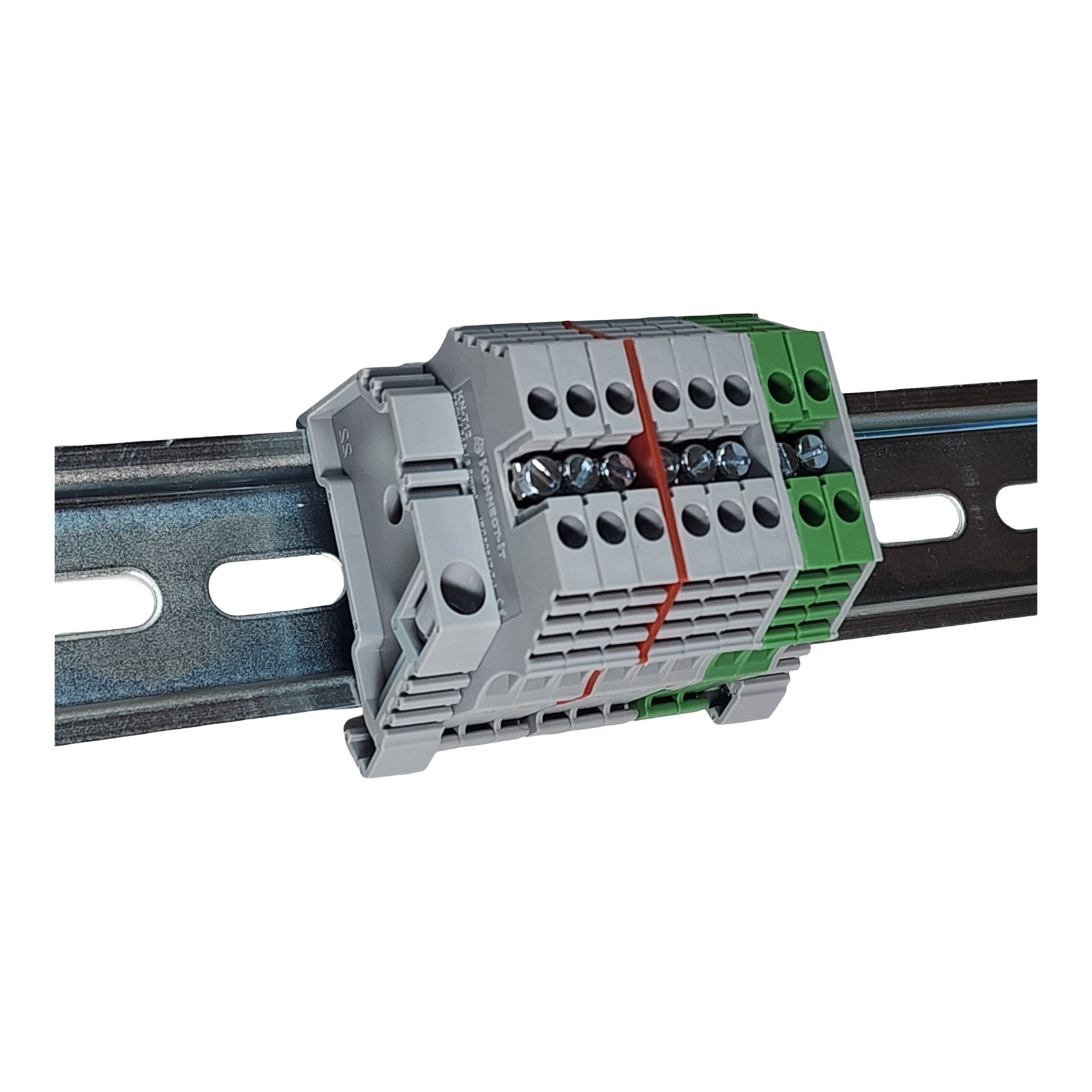 DIN Rail Power Distribution Terminal Block Kit 8-Pole 12-26 AWG 120V AC 20A CNC