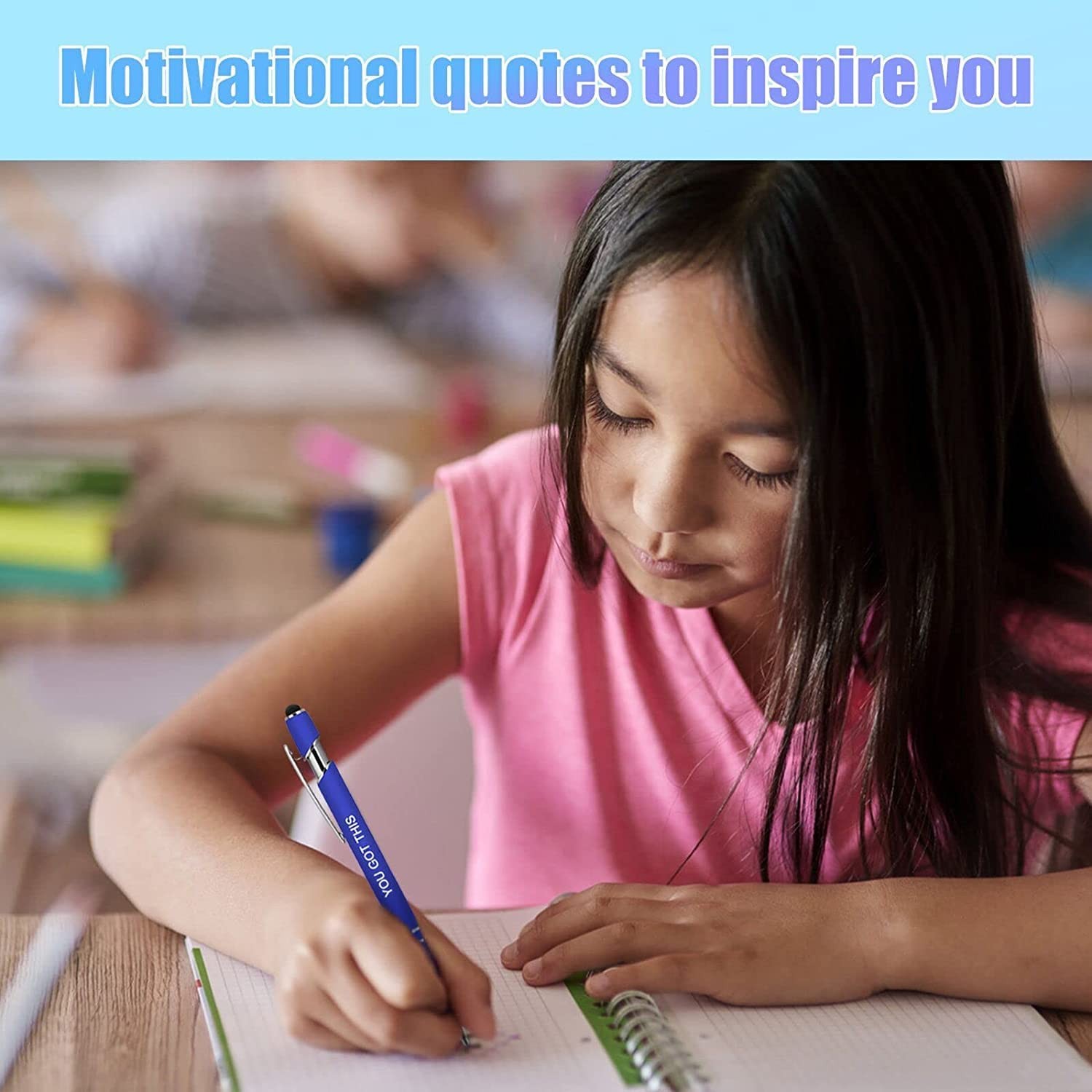Greengines 100 PCS Inspirational Pens Bulk, 1 Count (Pack of 100), Multicolor