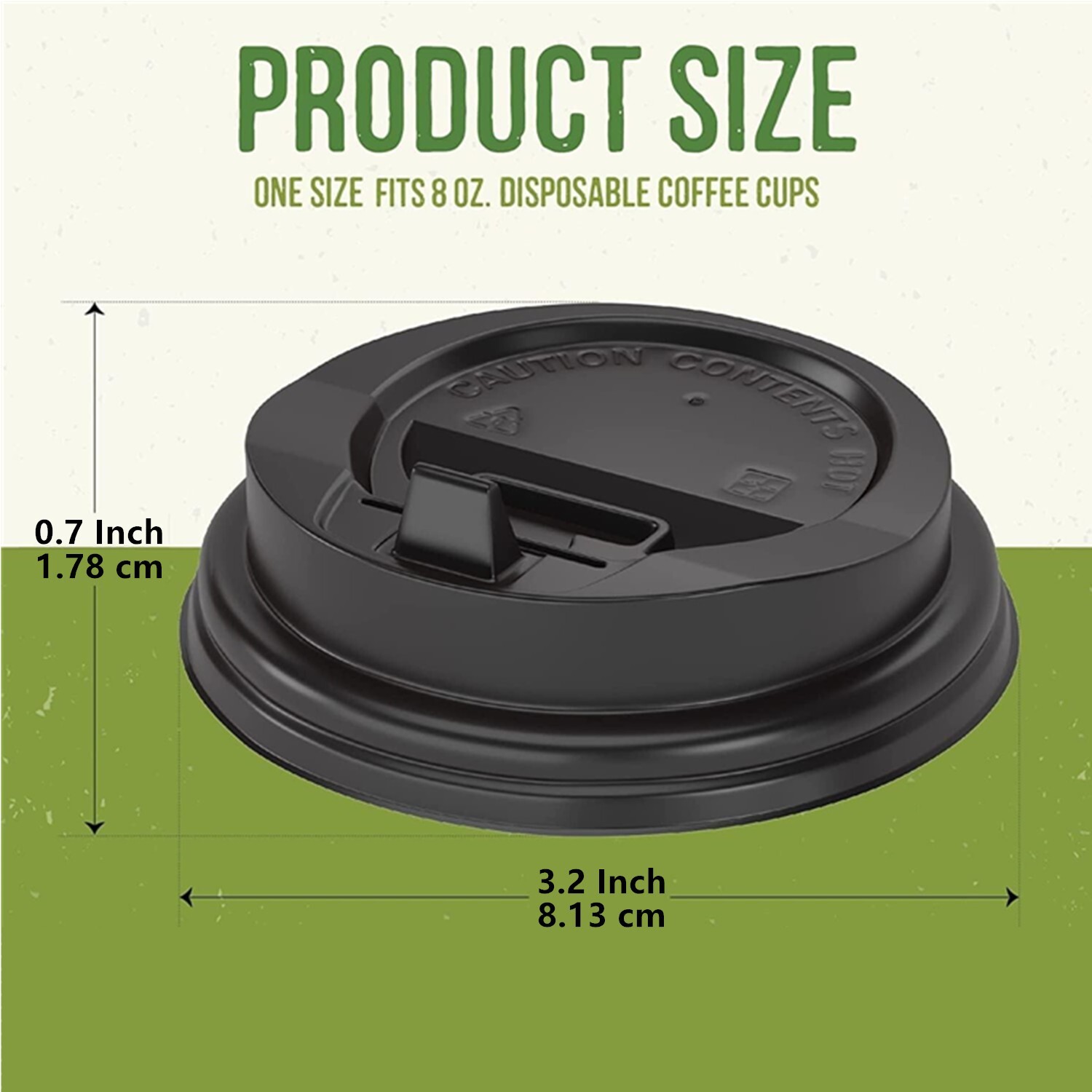 100 Pack Lids for 8oz Paper Hot Cups – Coffee Cup for Cold or Hot Drinks, Tea