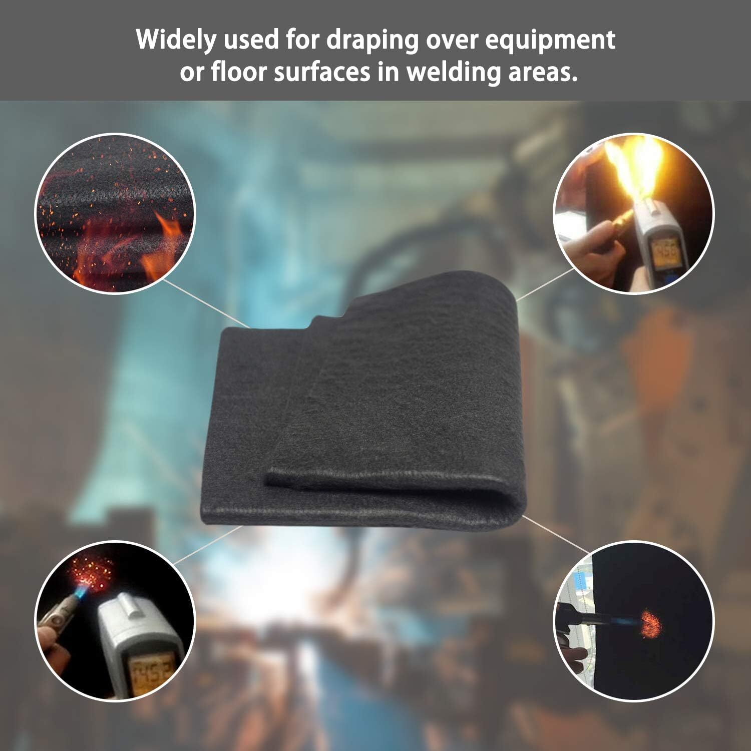 Carbon Fiber Welding Blanket Felt Black 24″ X 18″ X 1/4″ High Temp Torch Pad US