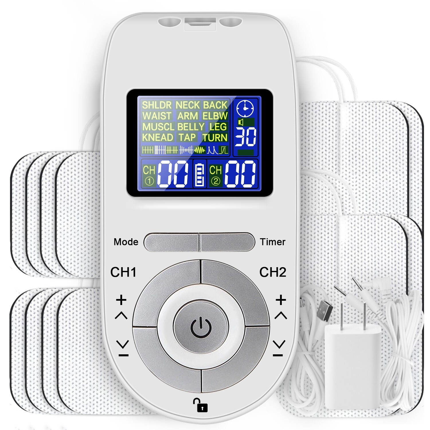FDA Cleared Electronic TENS EMS Unit Muscle Stimulator for Pain Relief Therapy