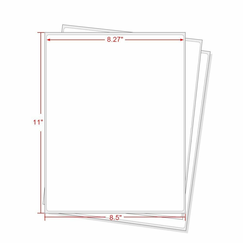 100 Full Sheet Shipping Labels 8.5×11 Self Adhesive Blank Paper for Laser/Inkjet