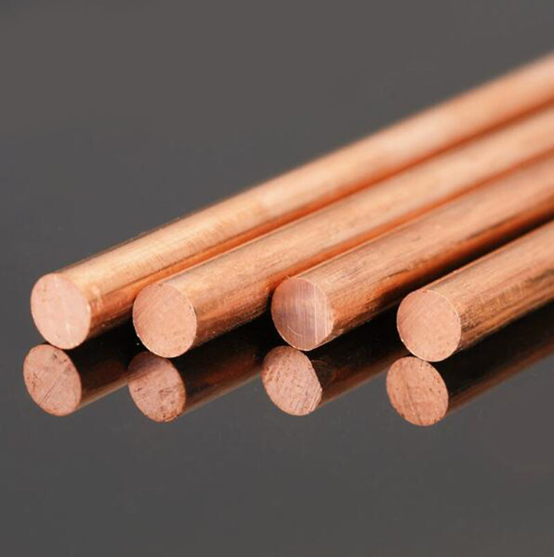 12mm – 100mm Dia T2 Purple Copper Round Rod Bar Electrode Rod Length 100-400mm