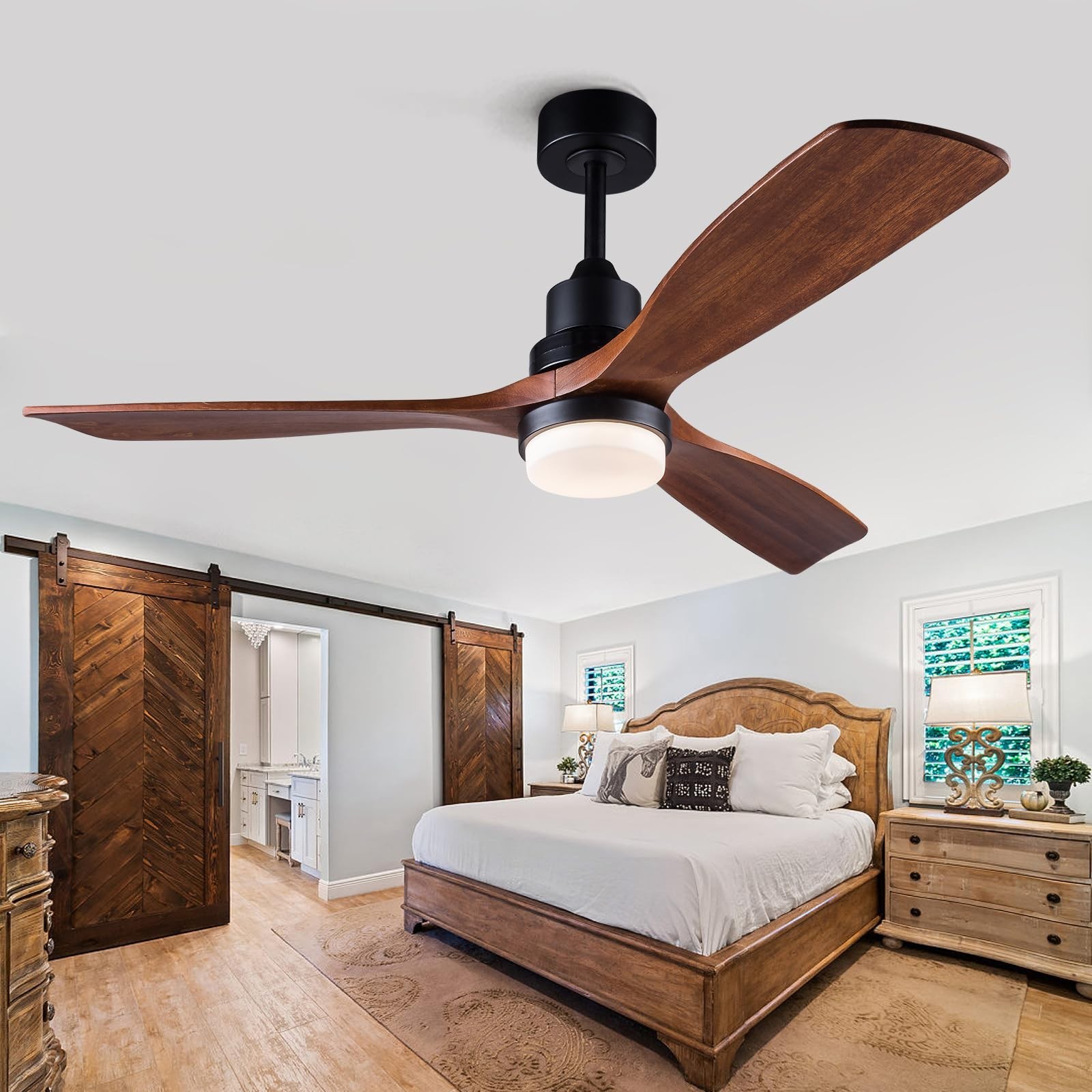 60 Inch Ceiling Fans with Lights and Remote Control, Dimmable LED Light,Quite…