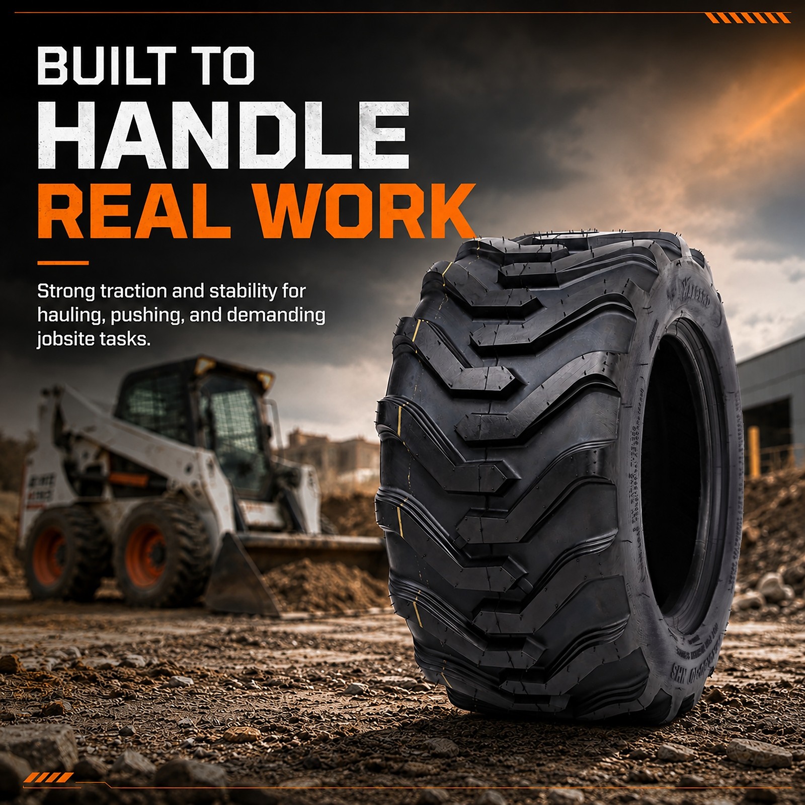 HALBERD 18×8.50-10 Skid Steer Tractor Tires 8 Ply Industrial 18×8.5×10 Tubeless