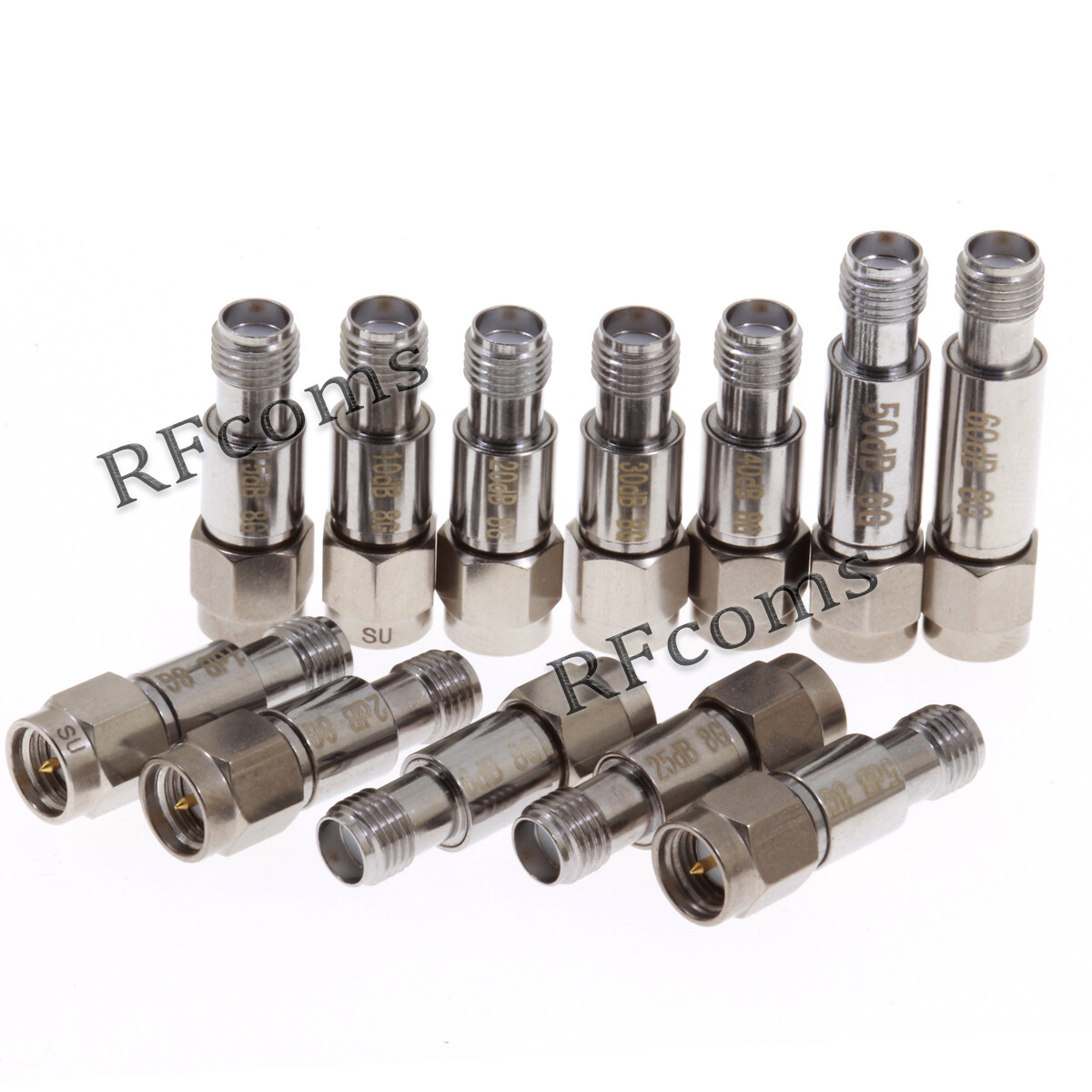 SMA Male to Female Coaxial RF Attenuator DC~8GHz 2W 1-60DB 10DB 20DB 40DB 60DB