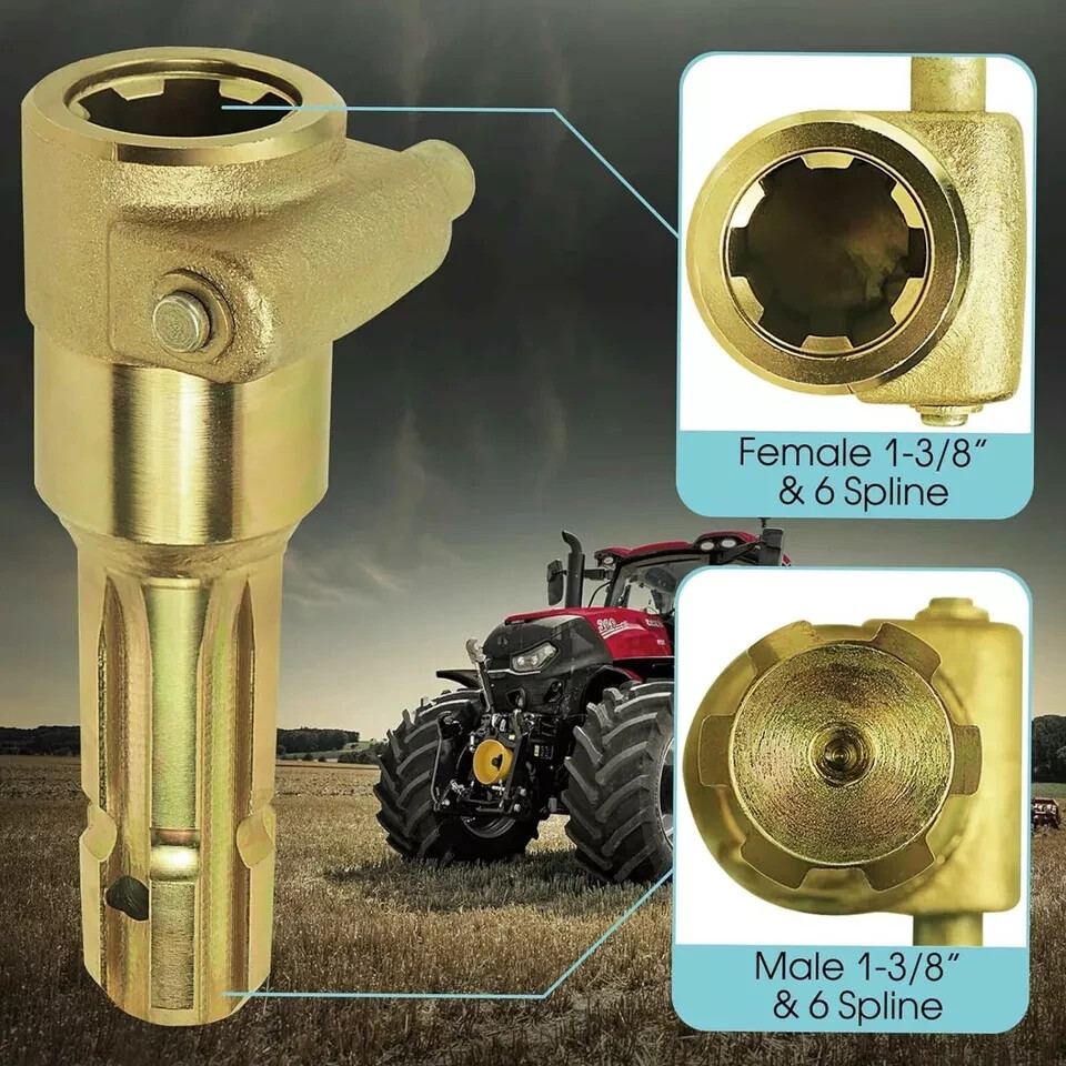 PTO Extender Adapter 1-3/8″ 6-Spline Male to Female for Agricultural Equipment